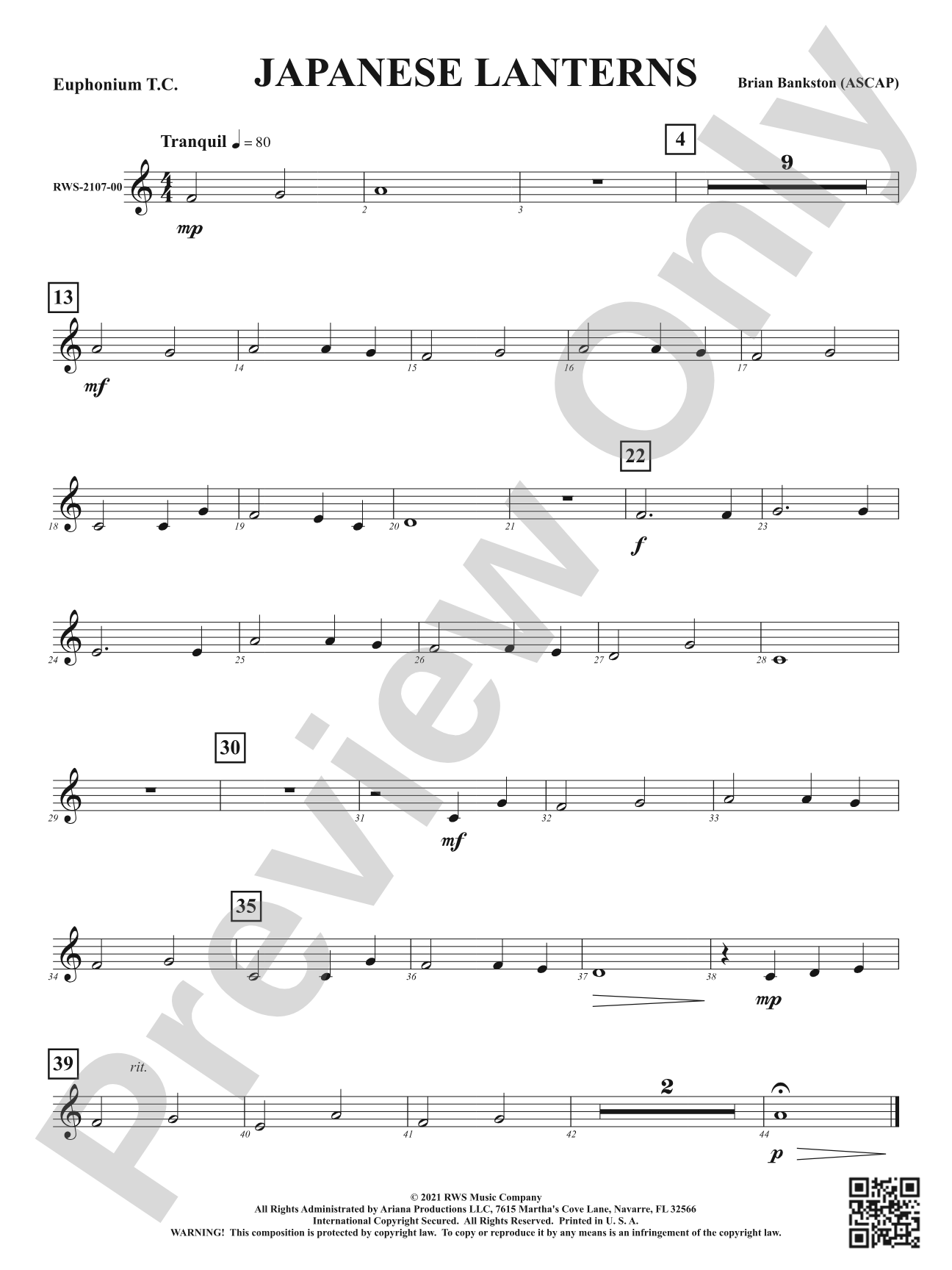 Japanese Lanterns: Baritone T.C.