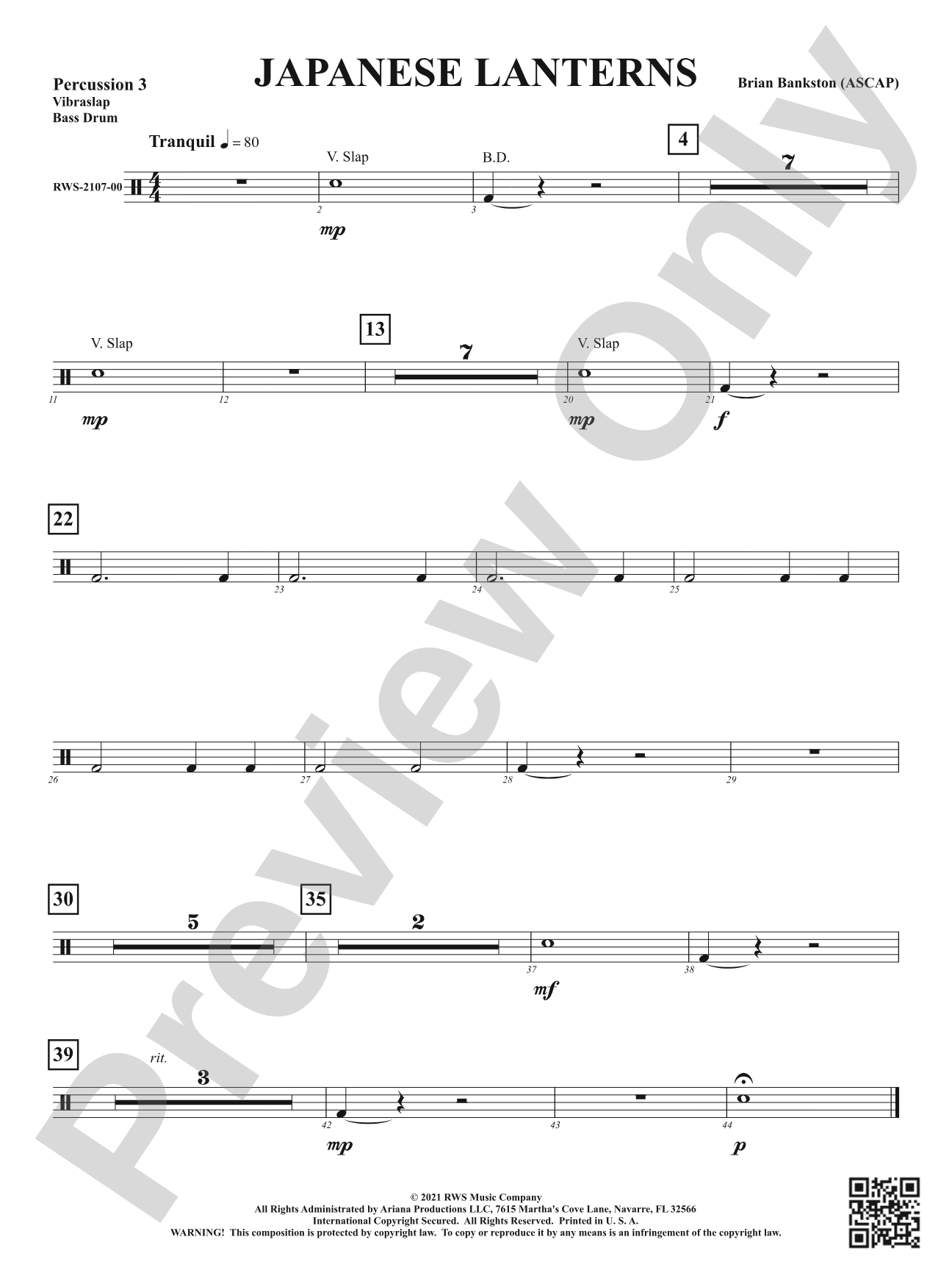 Japanese Lanterns: 3rd Percussion