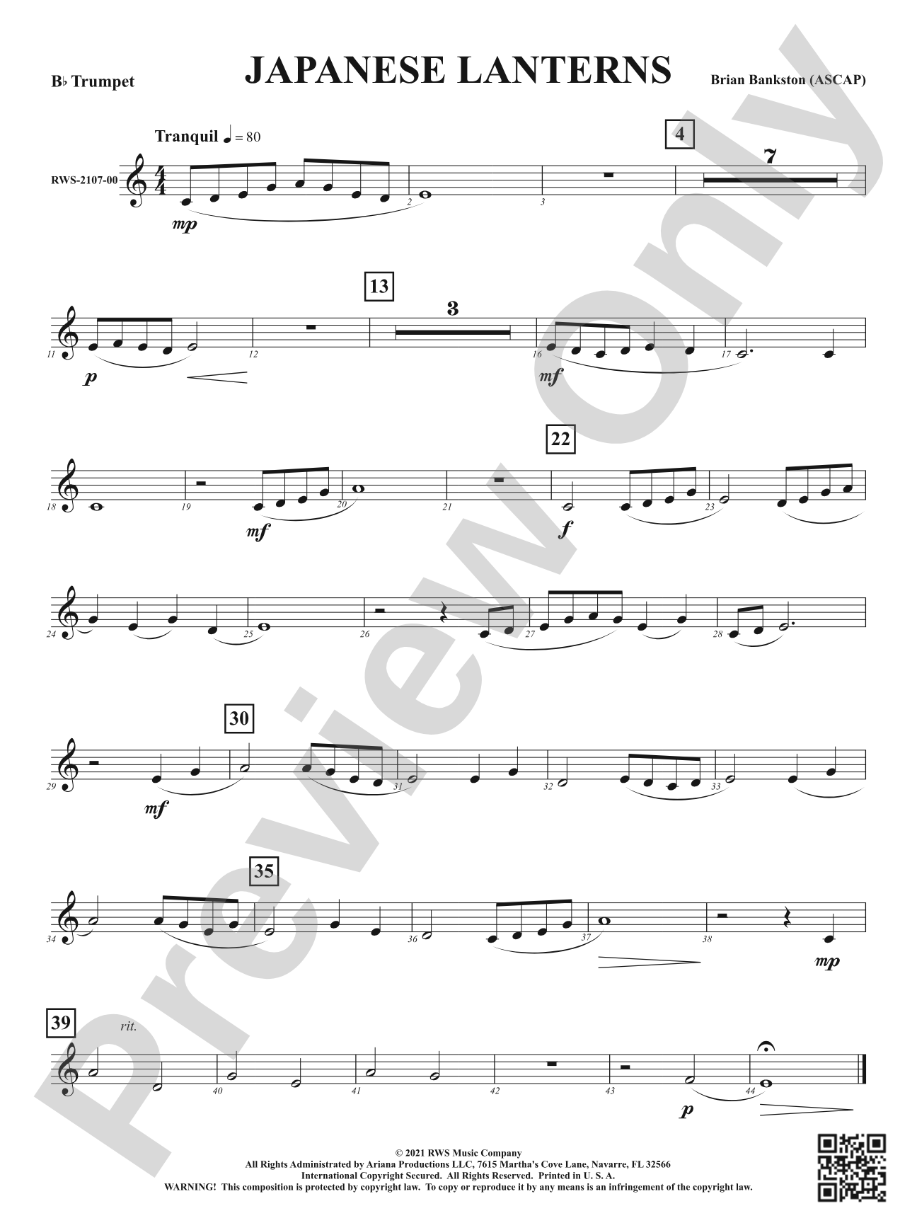 Japanese Lanterns: 1st B-flat Trumpet