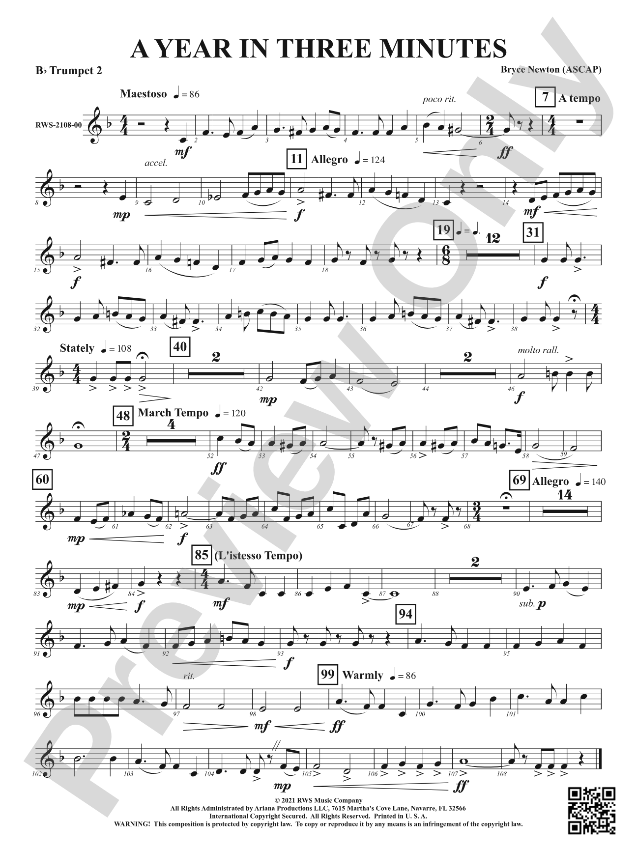 A Year in Three Minutes: 2nd B-flat Trumpet