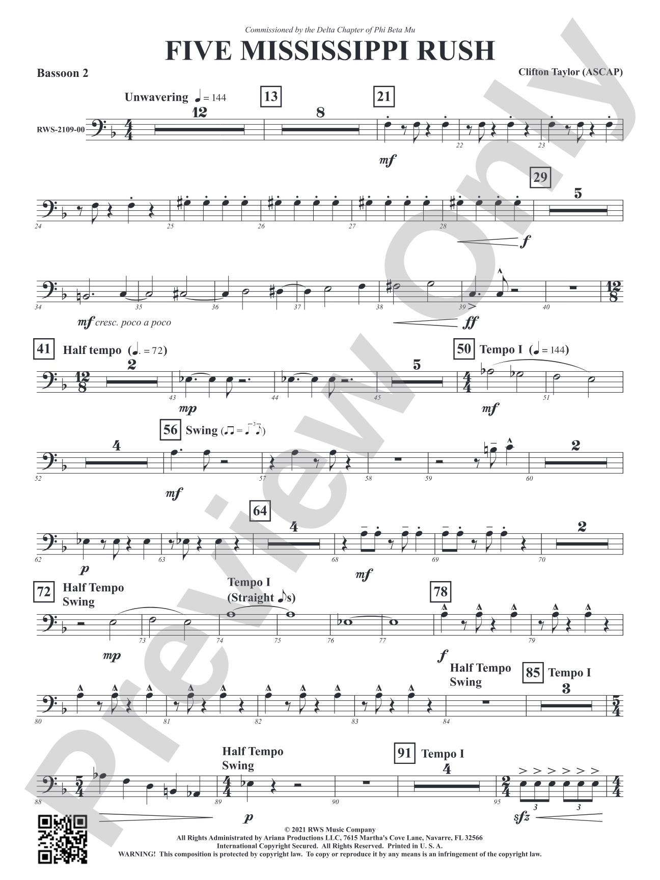 Five Mississippi Rush: 2nd Bassoon