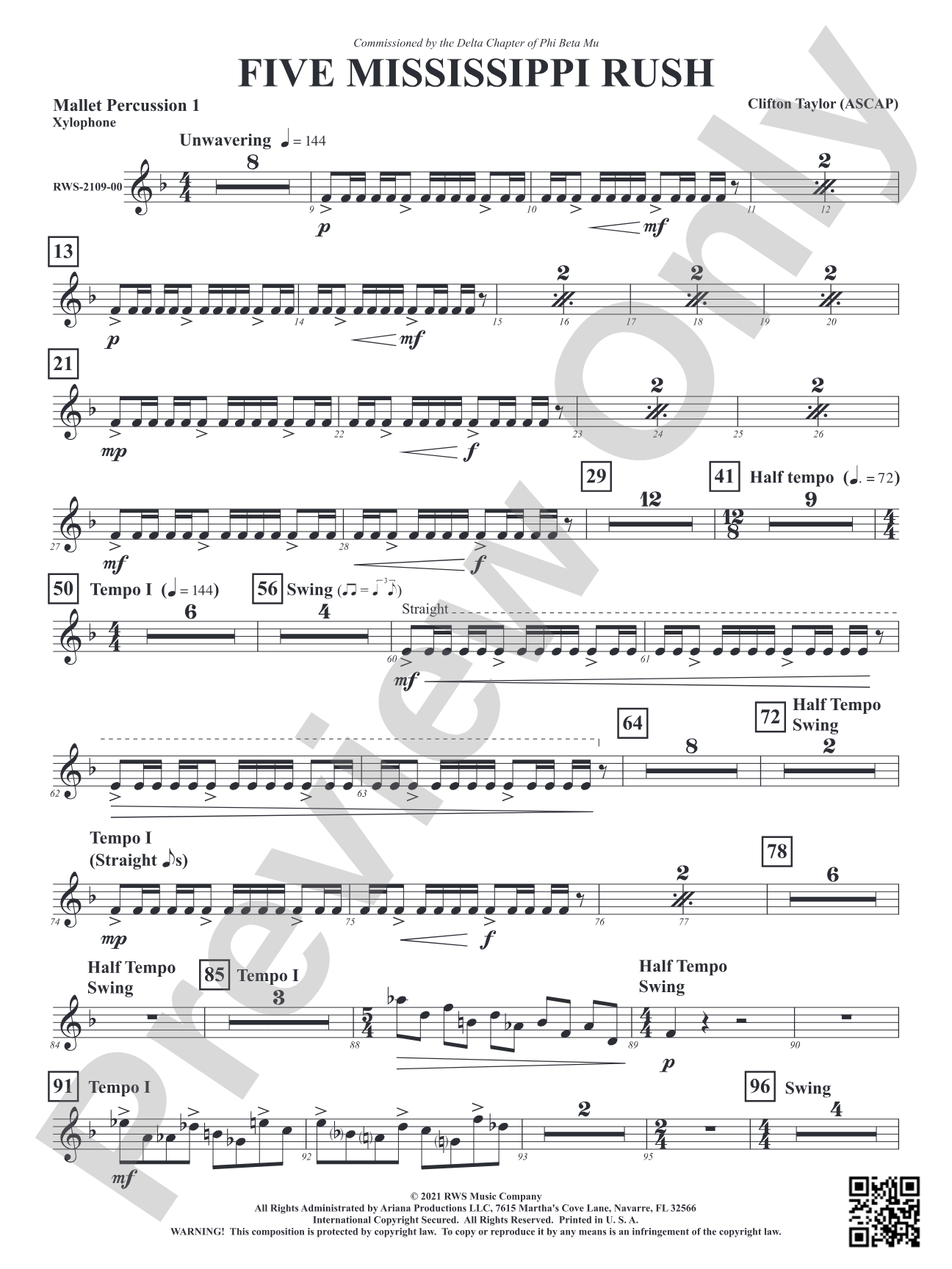 Five Mississippi Rush: 1st Mallet Percussion