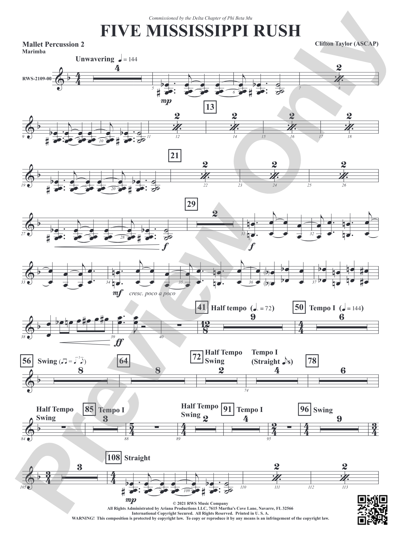 Five Mississippi Rush: 2nd Mallet Percussion