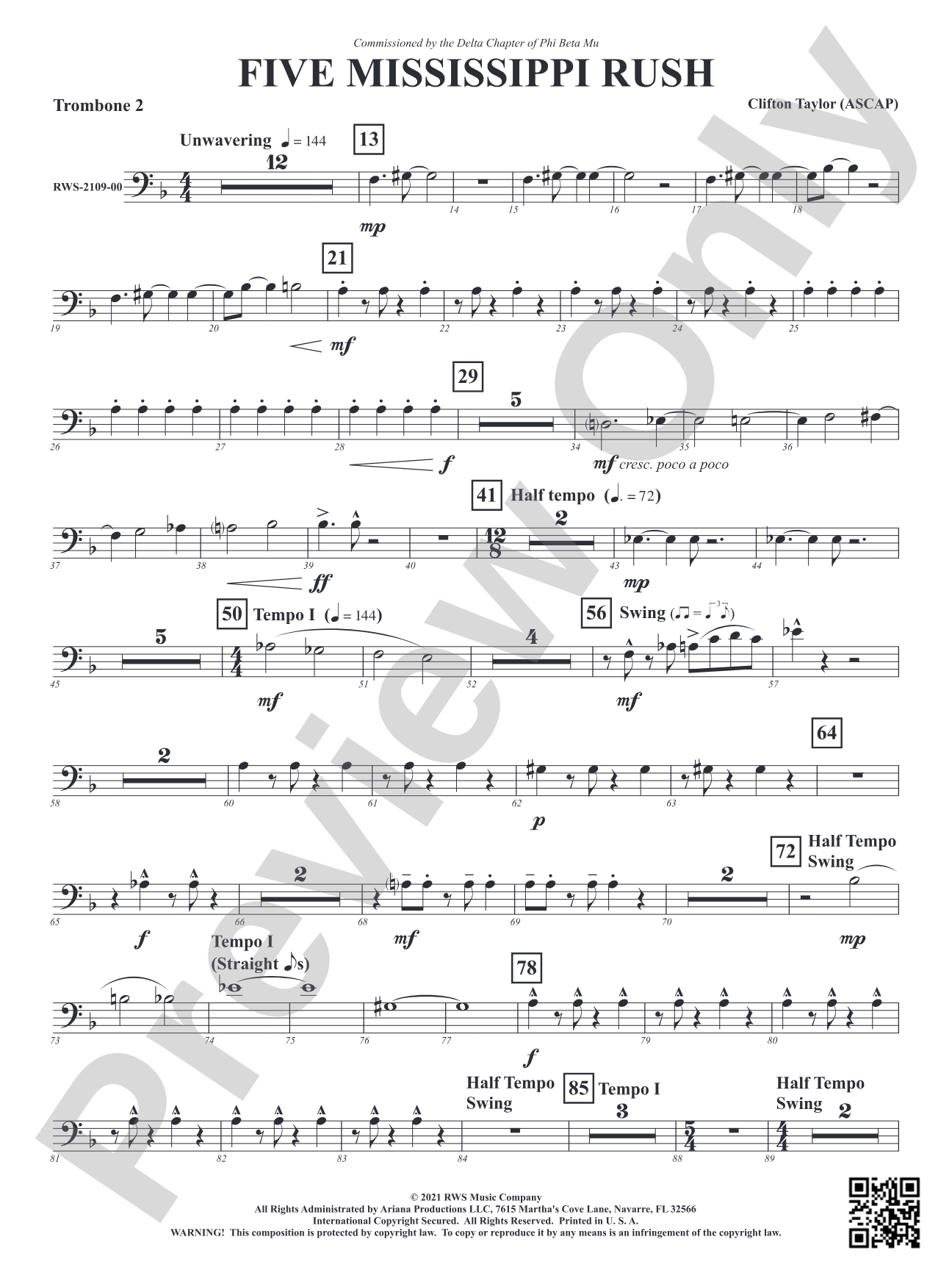 Five Mississippi Rush: 2nd Trombone