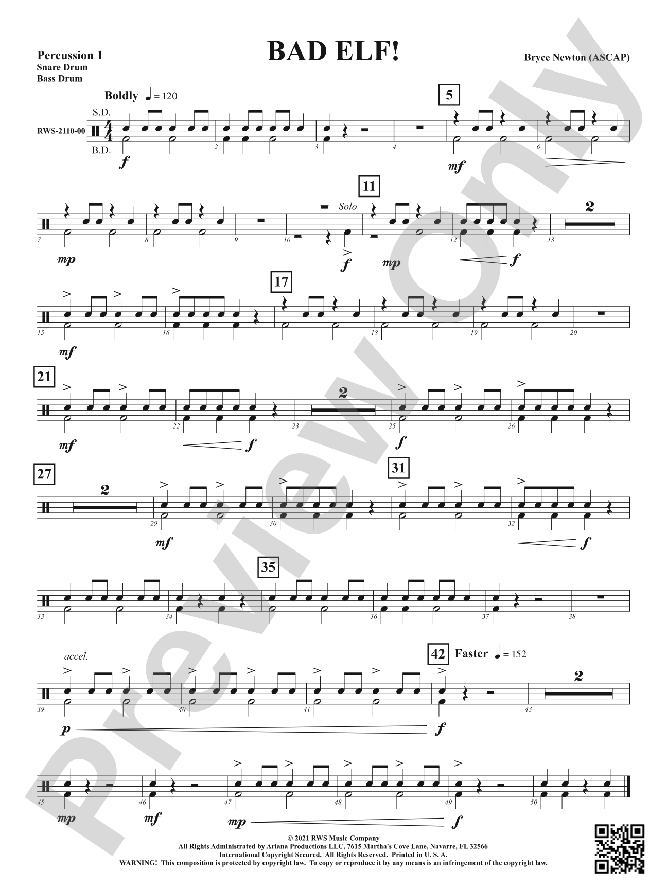 Bad Elf!: 1st Percussion