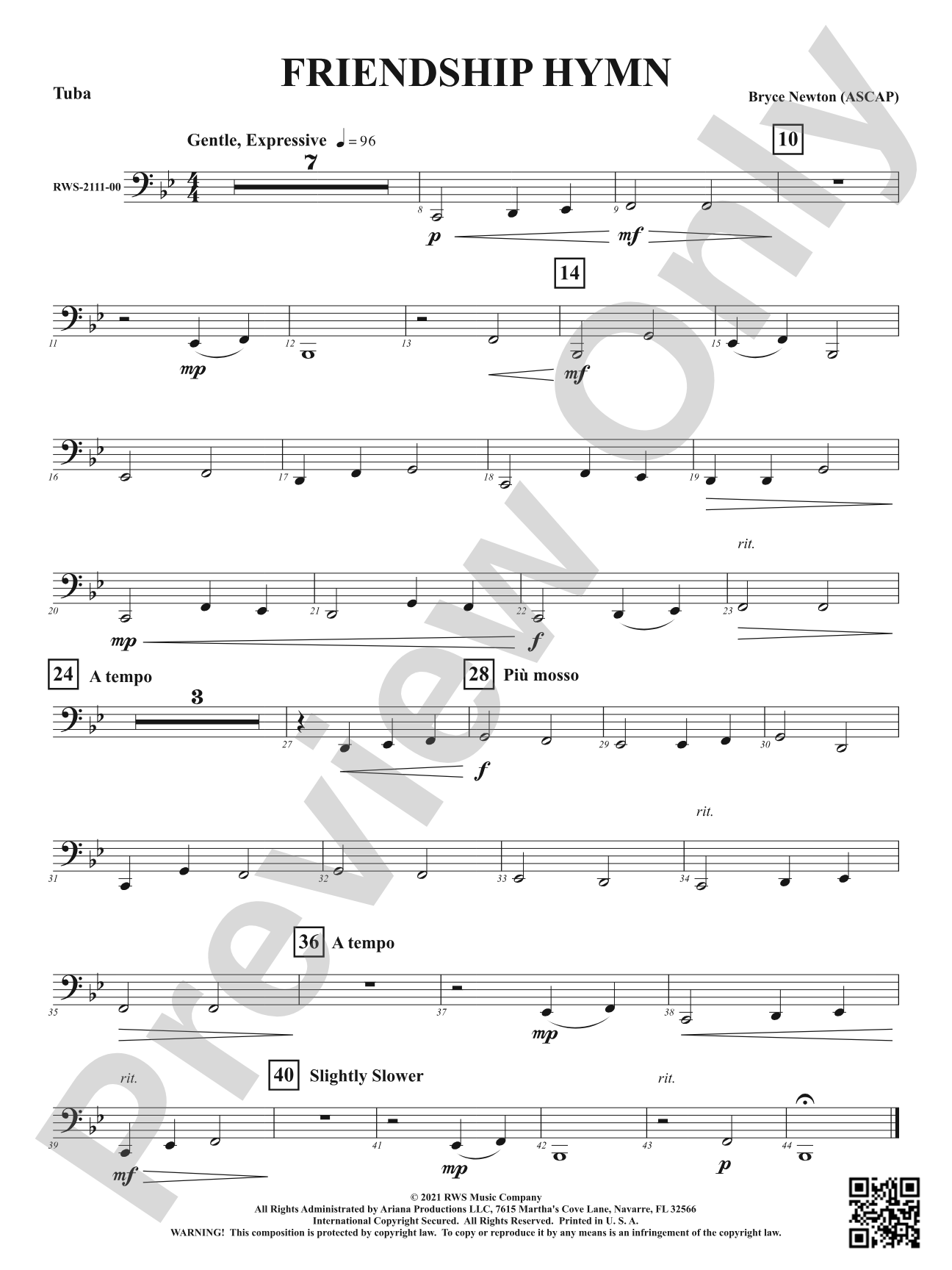 Friendship Hymn: Tuba