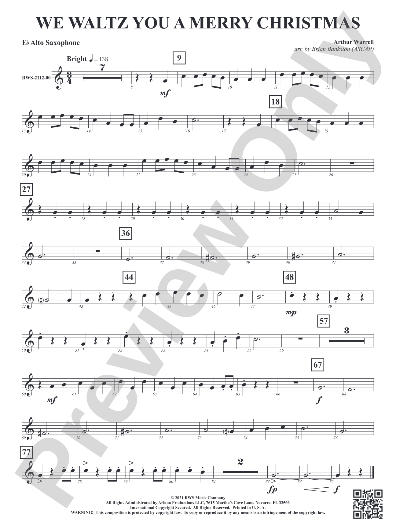 We Waltz You a Merry Christmas: 1st E-flat Alto Saxophone