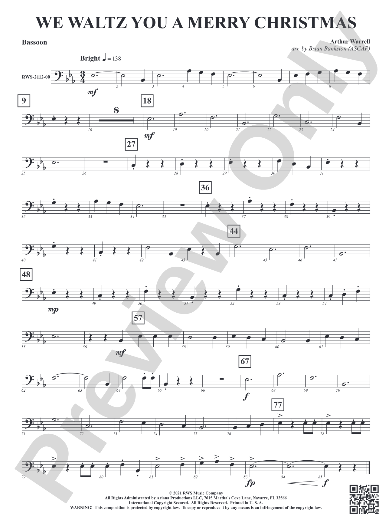 We Waltz You a Merry Christmas: Bassoon