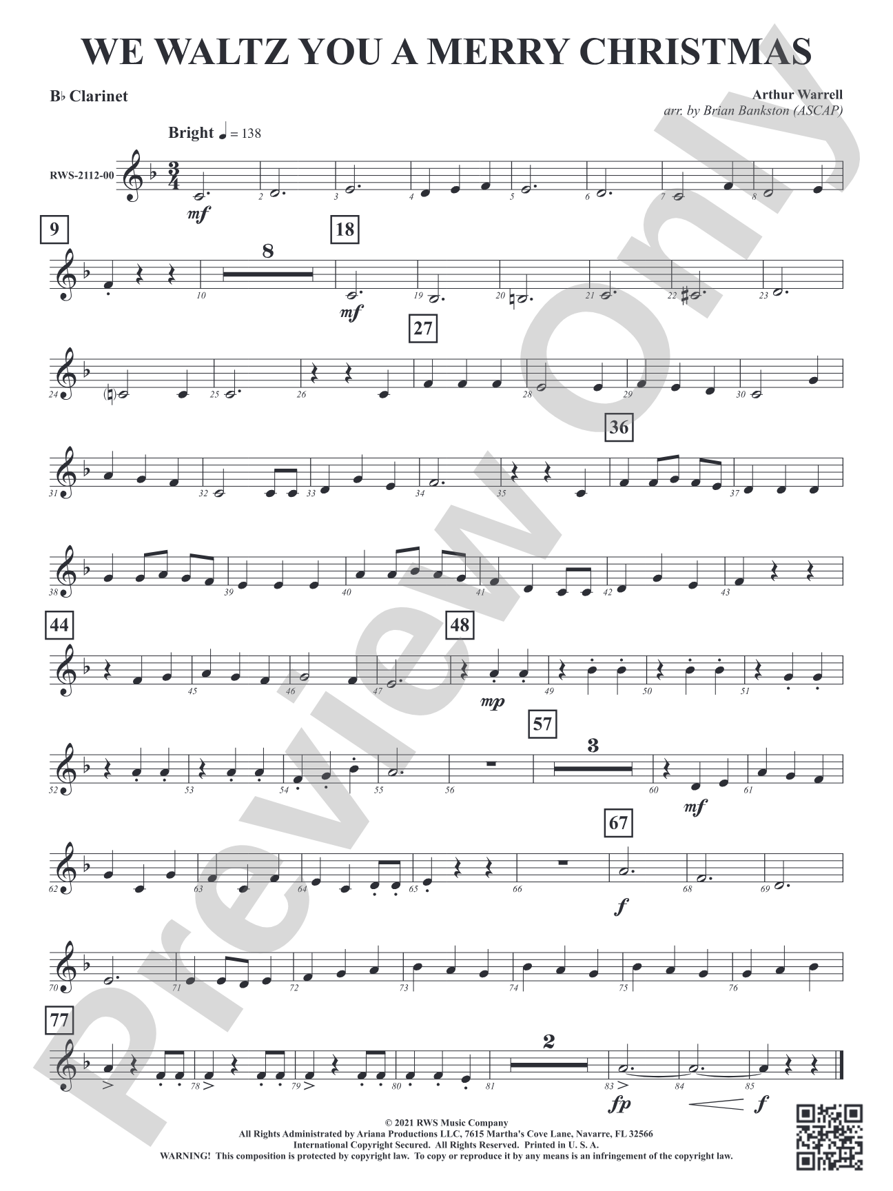 We Waltz You a Merry Christmas: 1st B-flat Clarinet