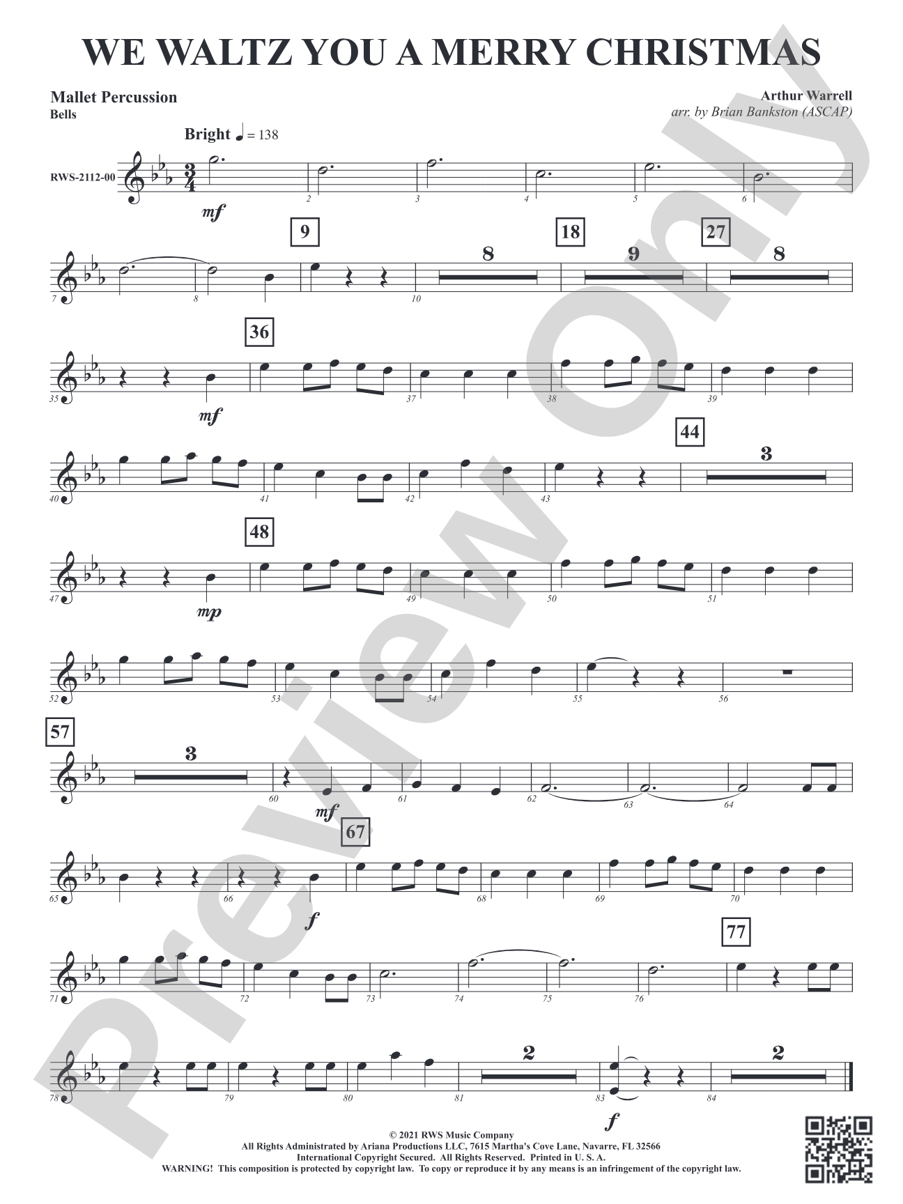 We Waltz You a Merry Christmas: 1st Mallet Percussion