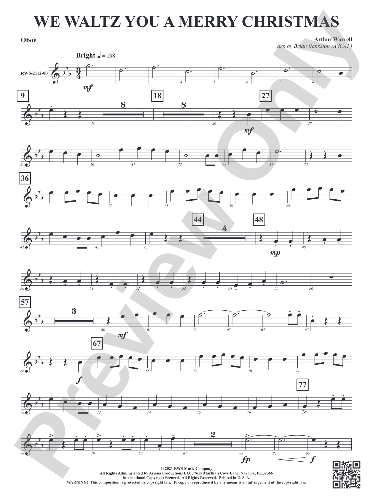 We Waltz You a Merry Christmas: Oboe