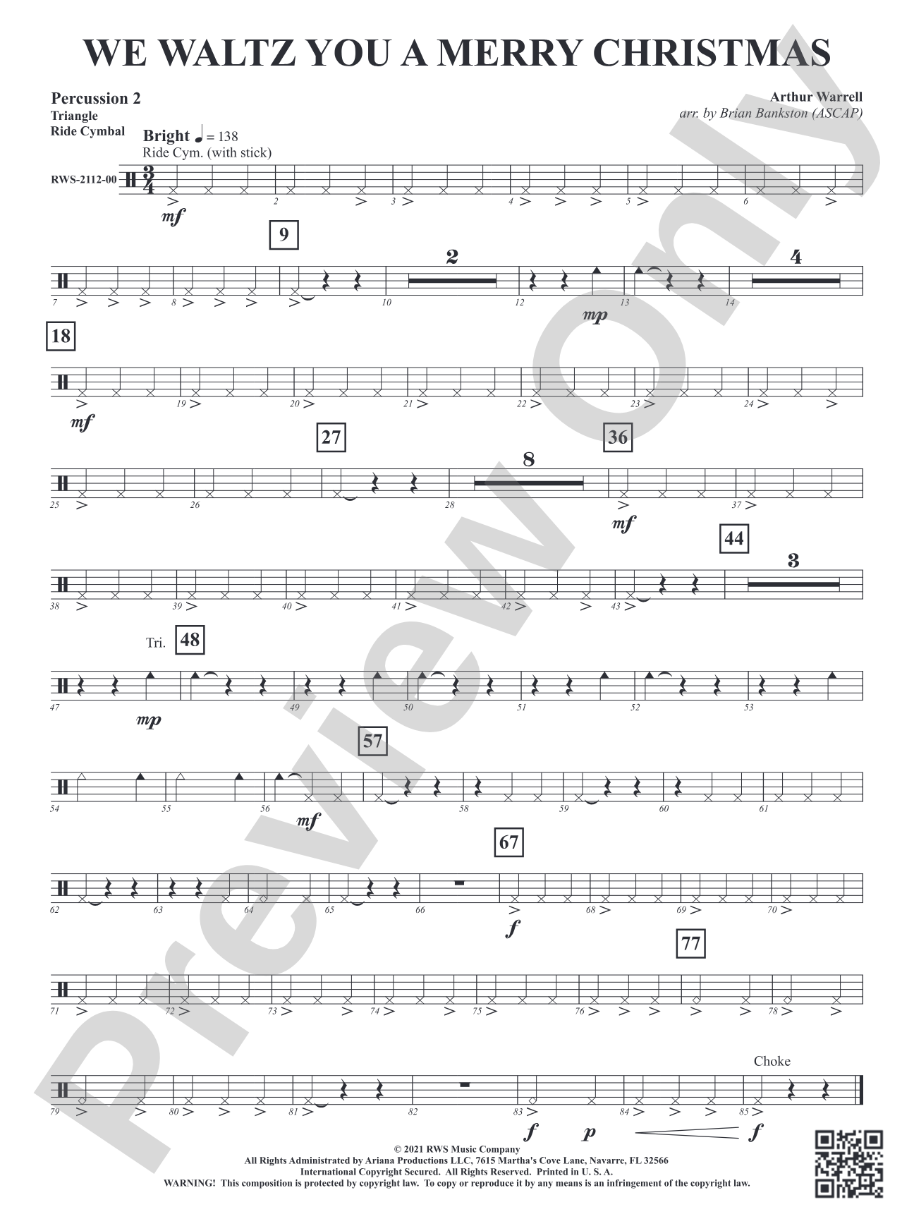 We Waltz You a Merry Christmas: 2nd Percussion