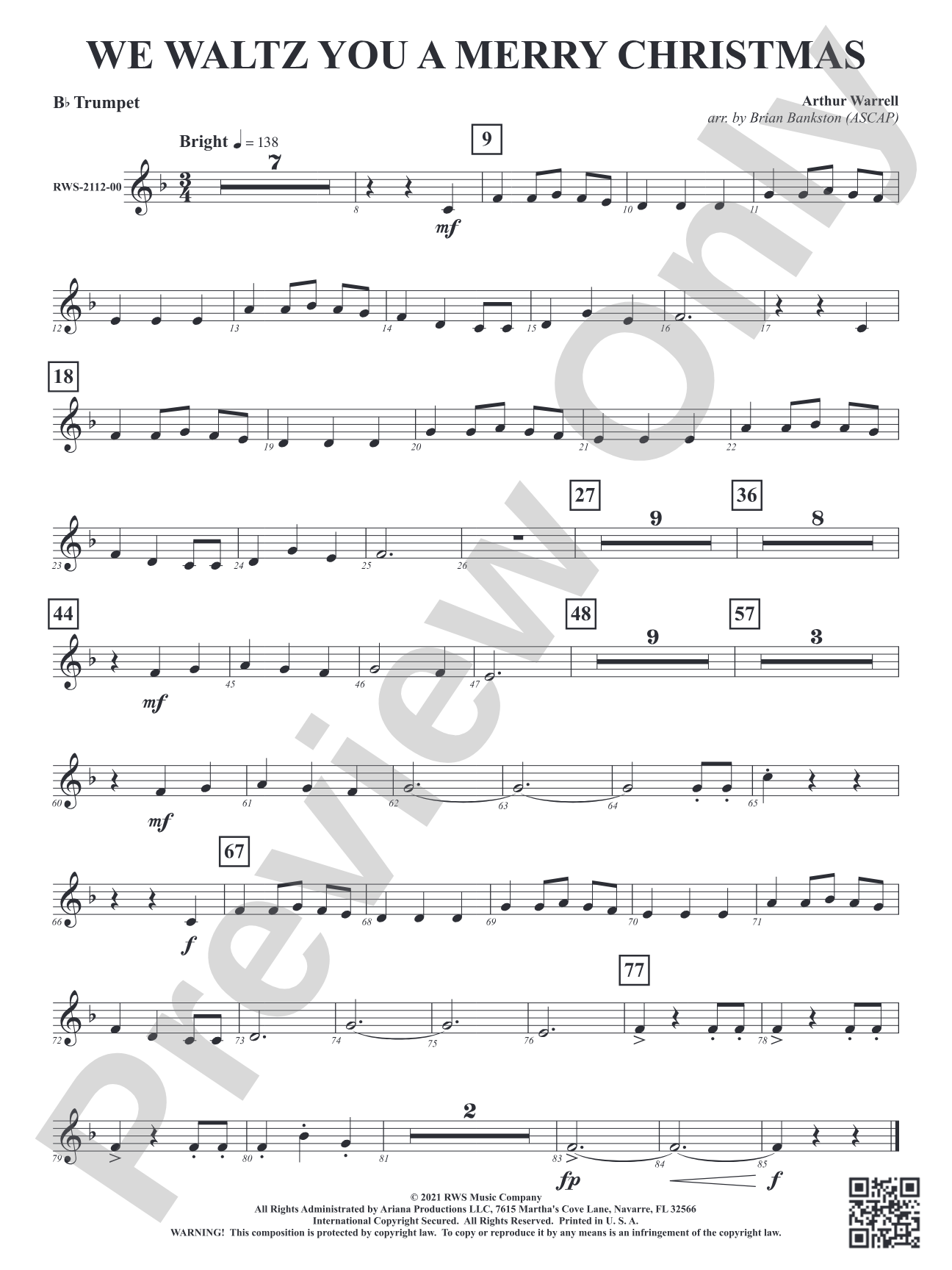 We Waltz You a Merry Christmas: 1st B-flat Trumpet