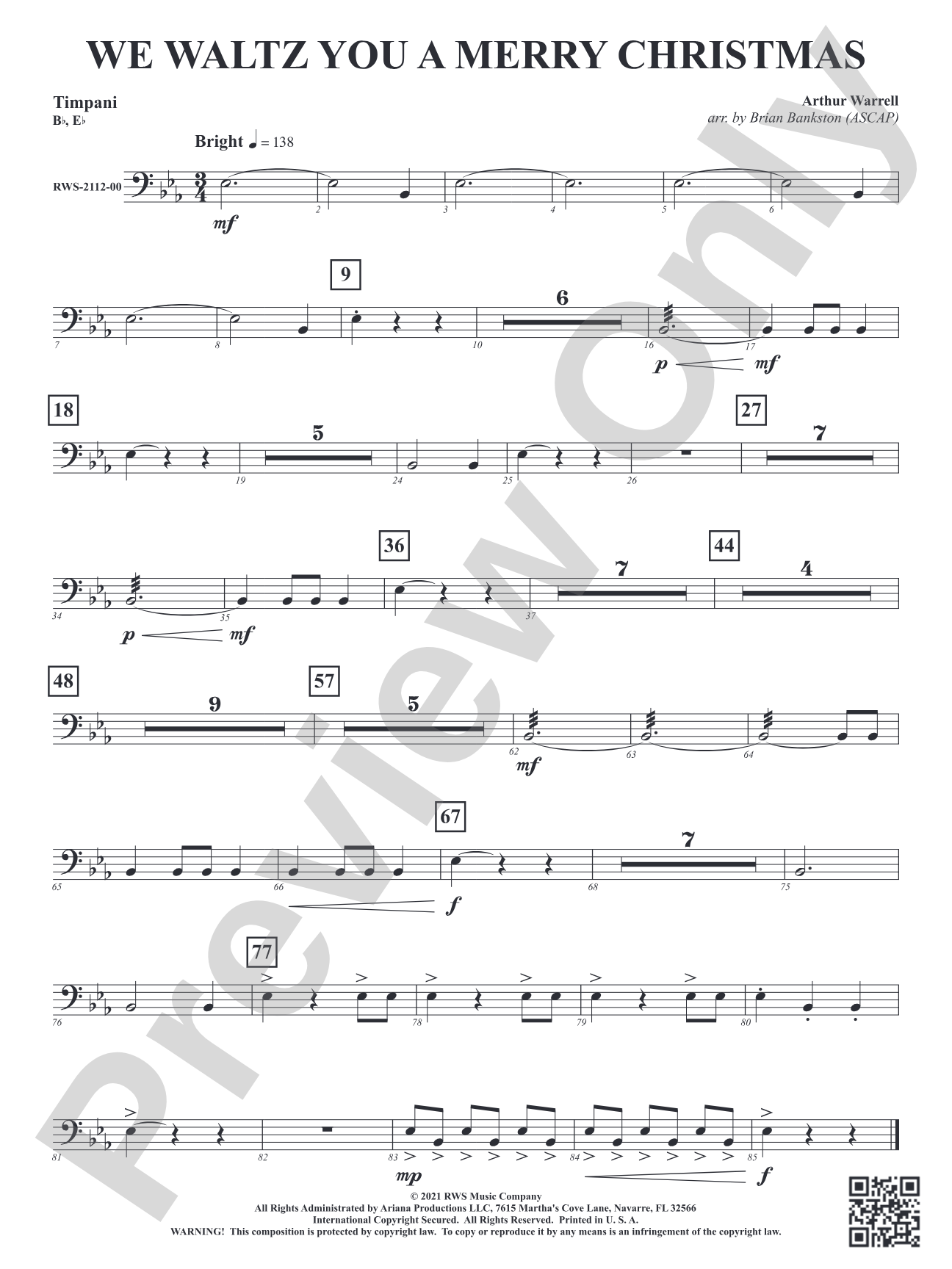 We Waltz You a Merry Christmas: Timpani
