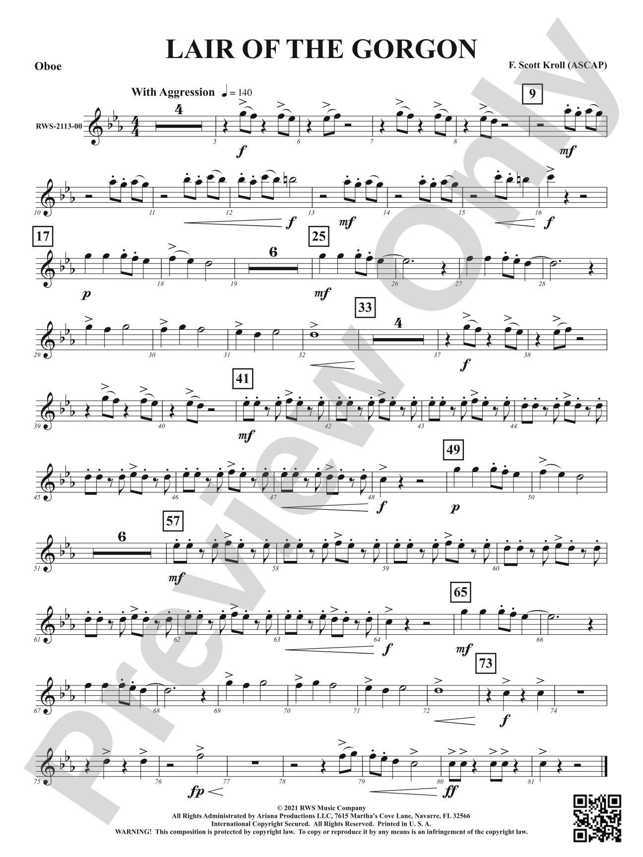 Lair Of The Gorgon: Oboe