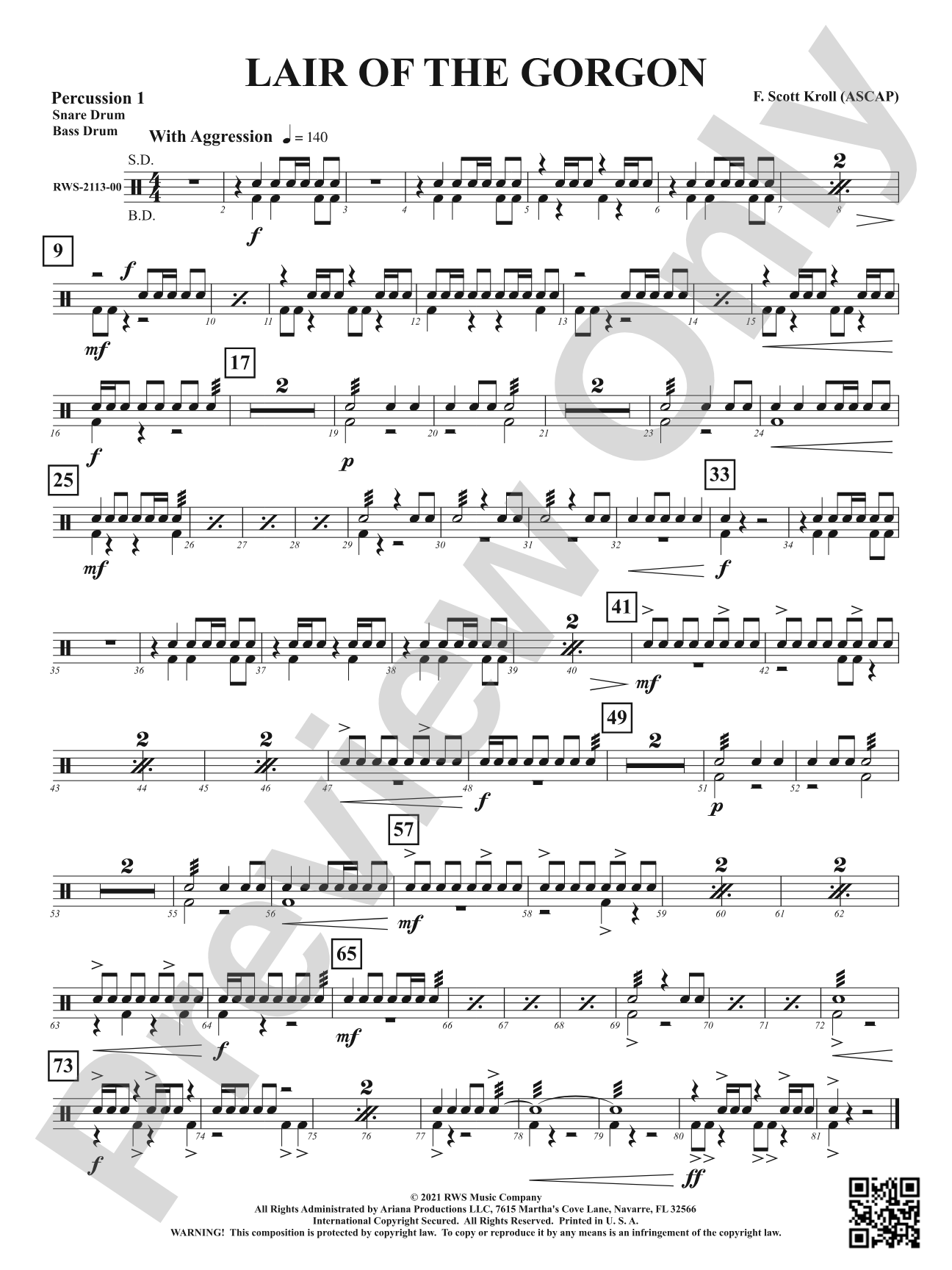 Lair Of The Gorgon: 1st Percussion