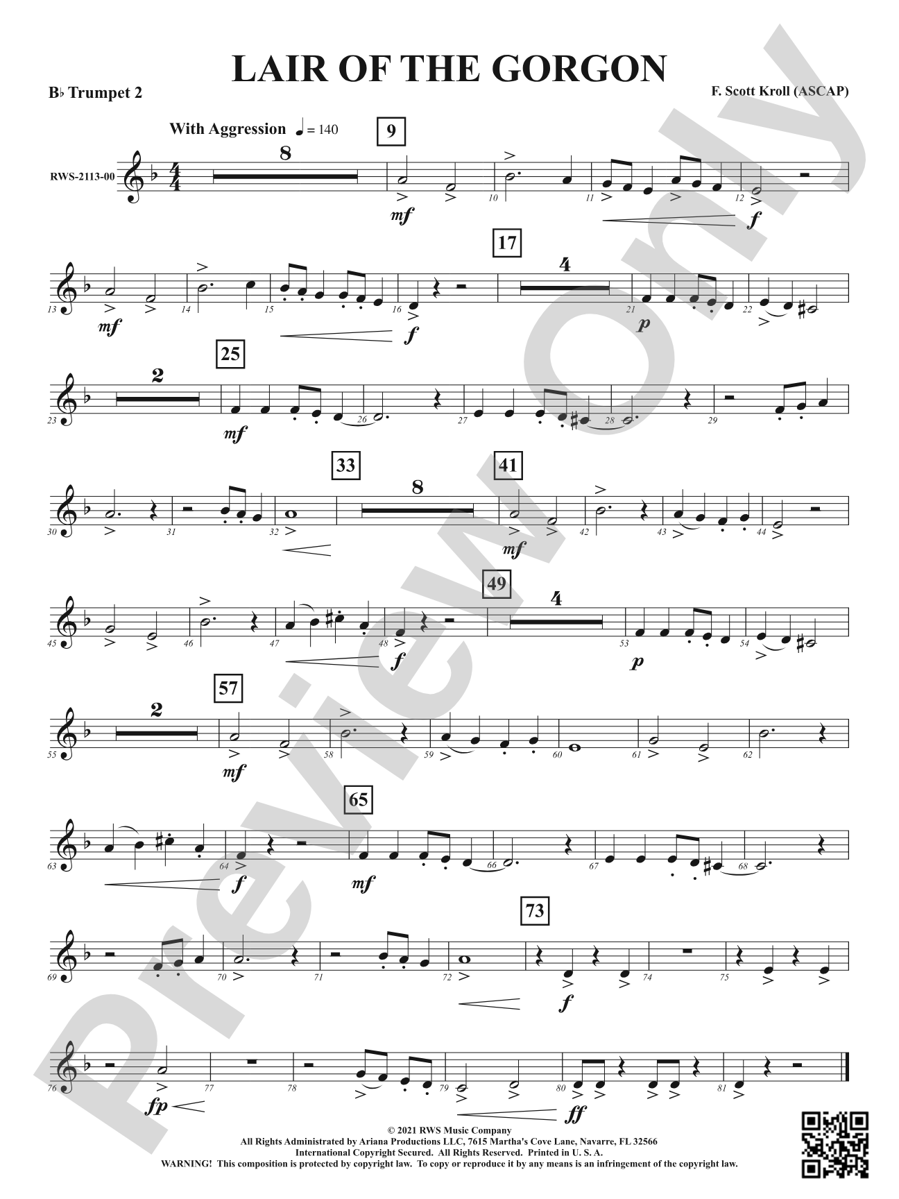 Lair Of The Gorgon: 2nd B-flat Trumpet