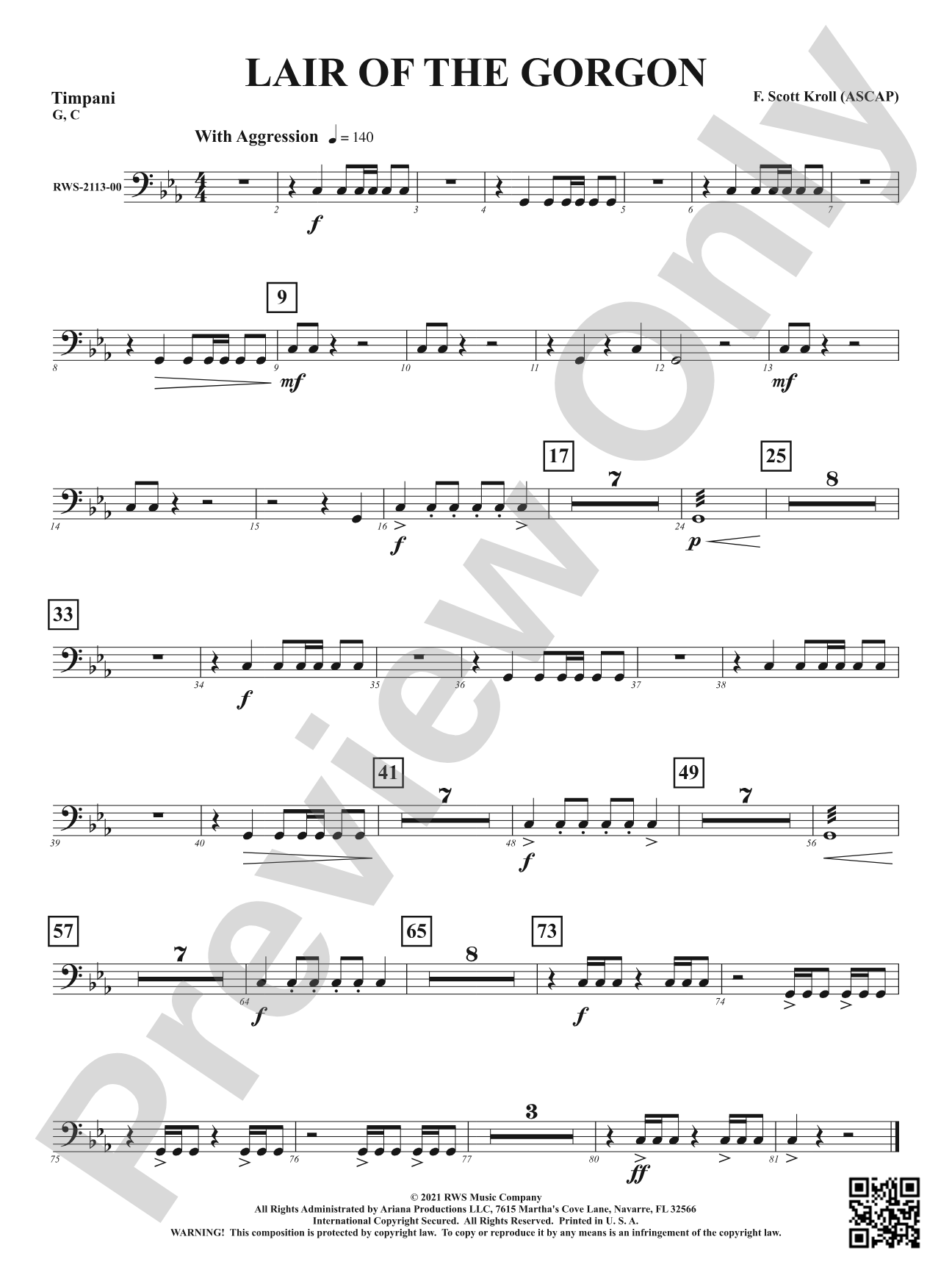 Lair Of The Gorgon: Timpani