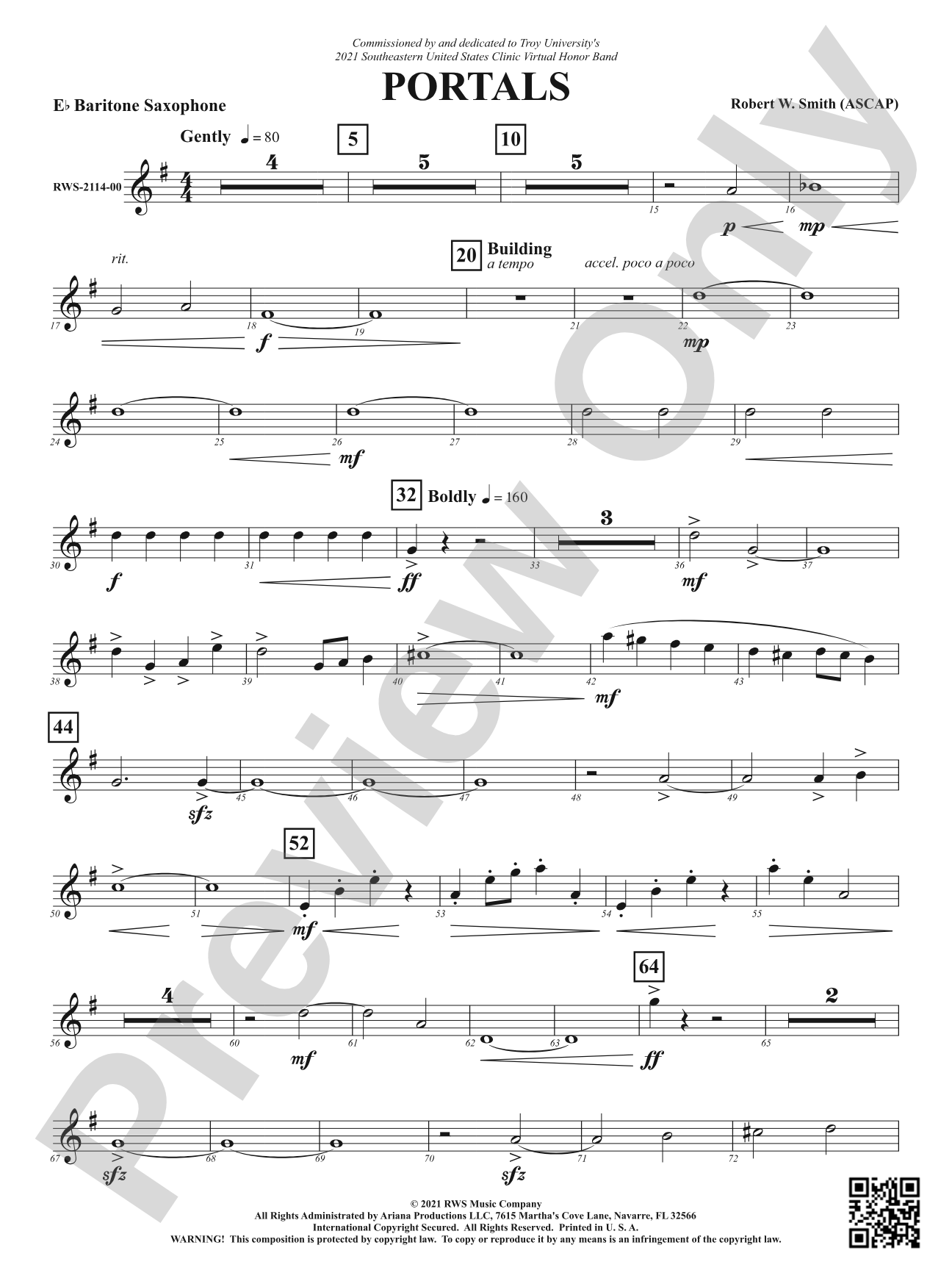 Portals: E-flat Baritone Saxophone