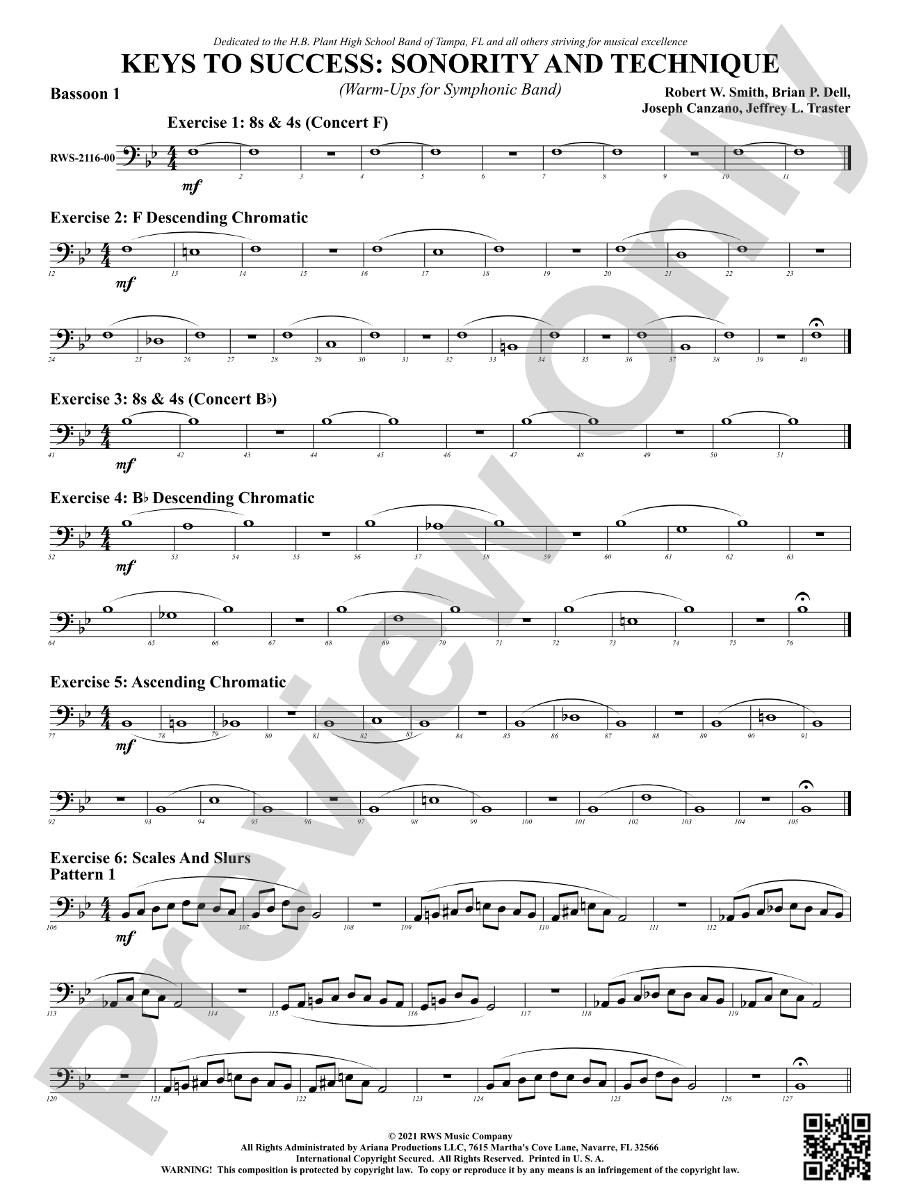 Keys to Success: Sonority and Technique - Warm-Ups for Symphonic Band: Bassoon