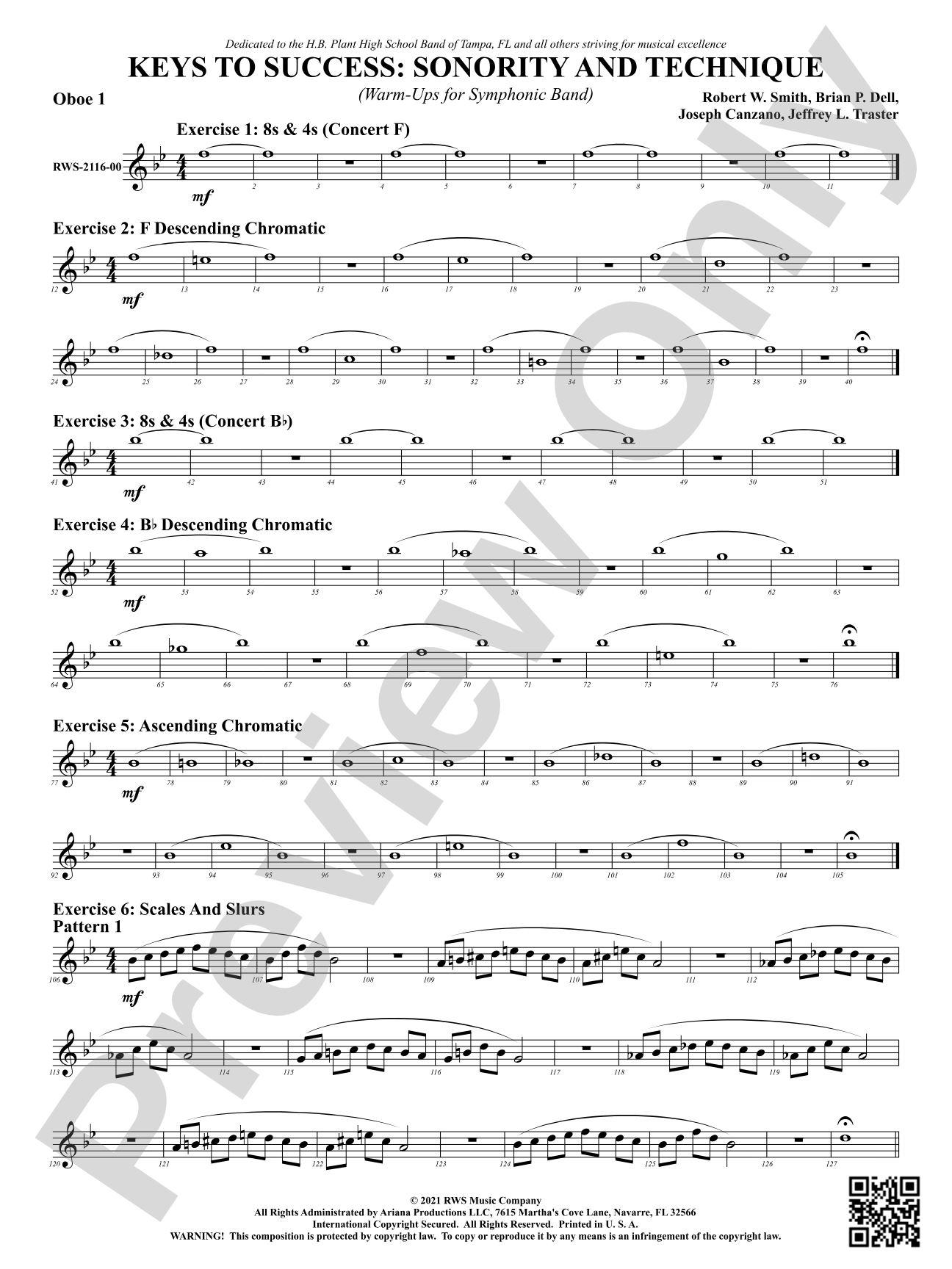 Keys to Success: Sonority and Technique - Warm-Ups for Symphonic Band: Oboe