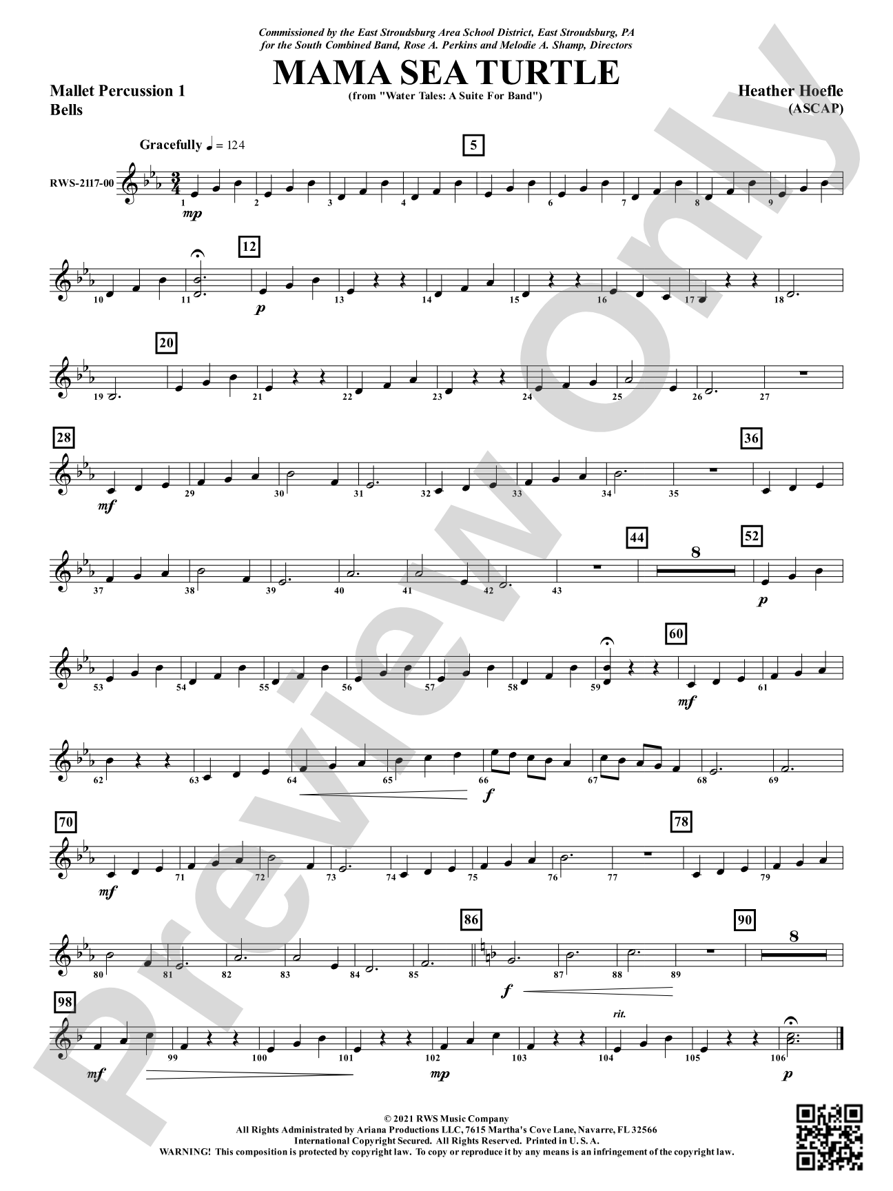 Mama Sea Turtle - From <i>Water Tales: A Suite for Band</i>: 1st Mallet Percussion