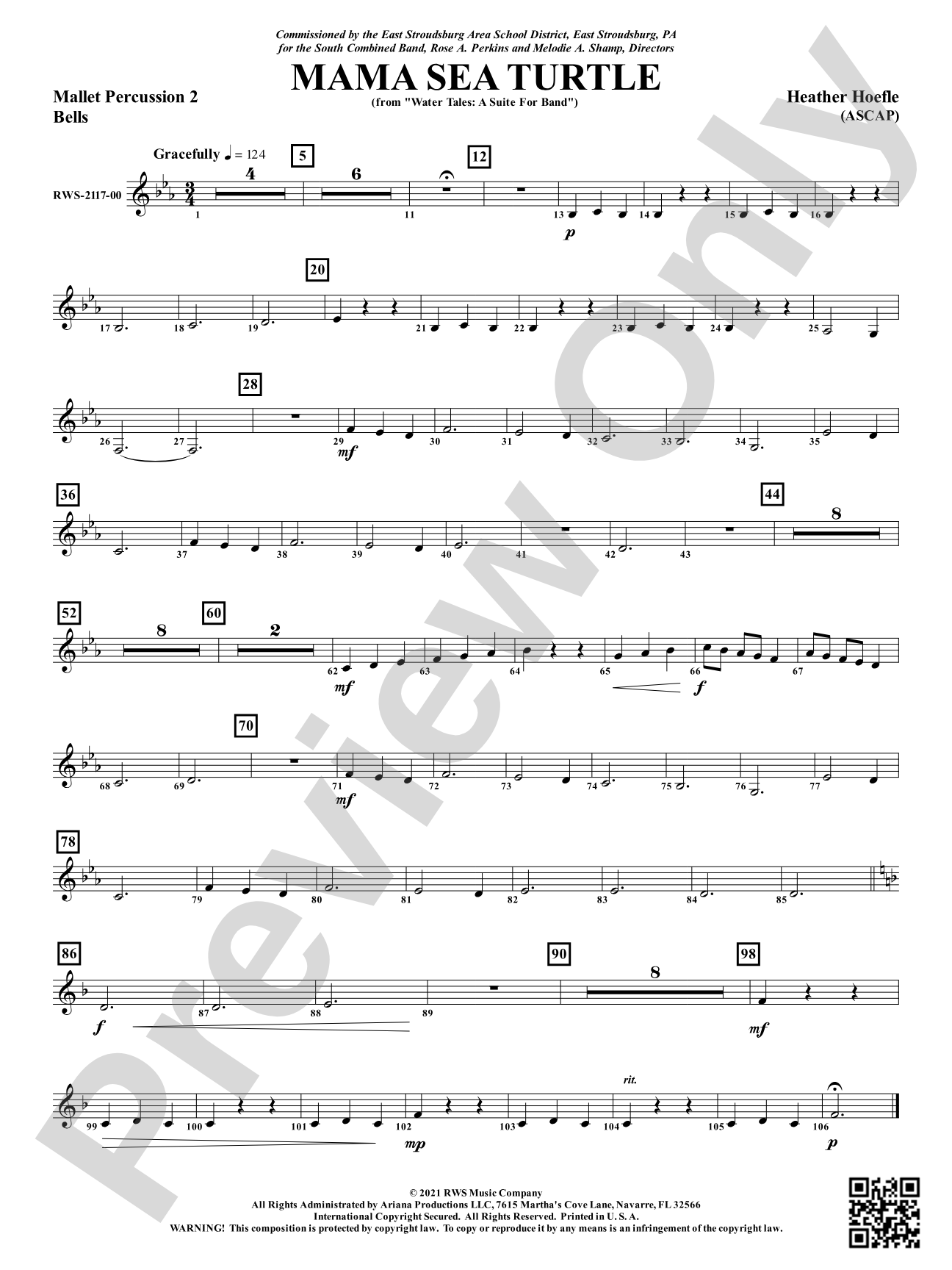 Mama Sea Turtle - From <i>Water Tales: A Suite for Band</i>: 2nd Mallet Percussion