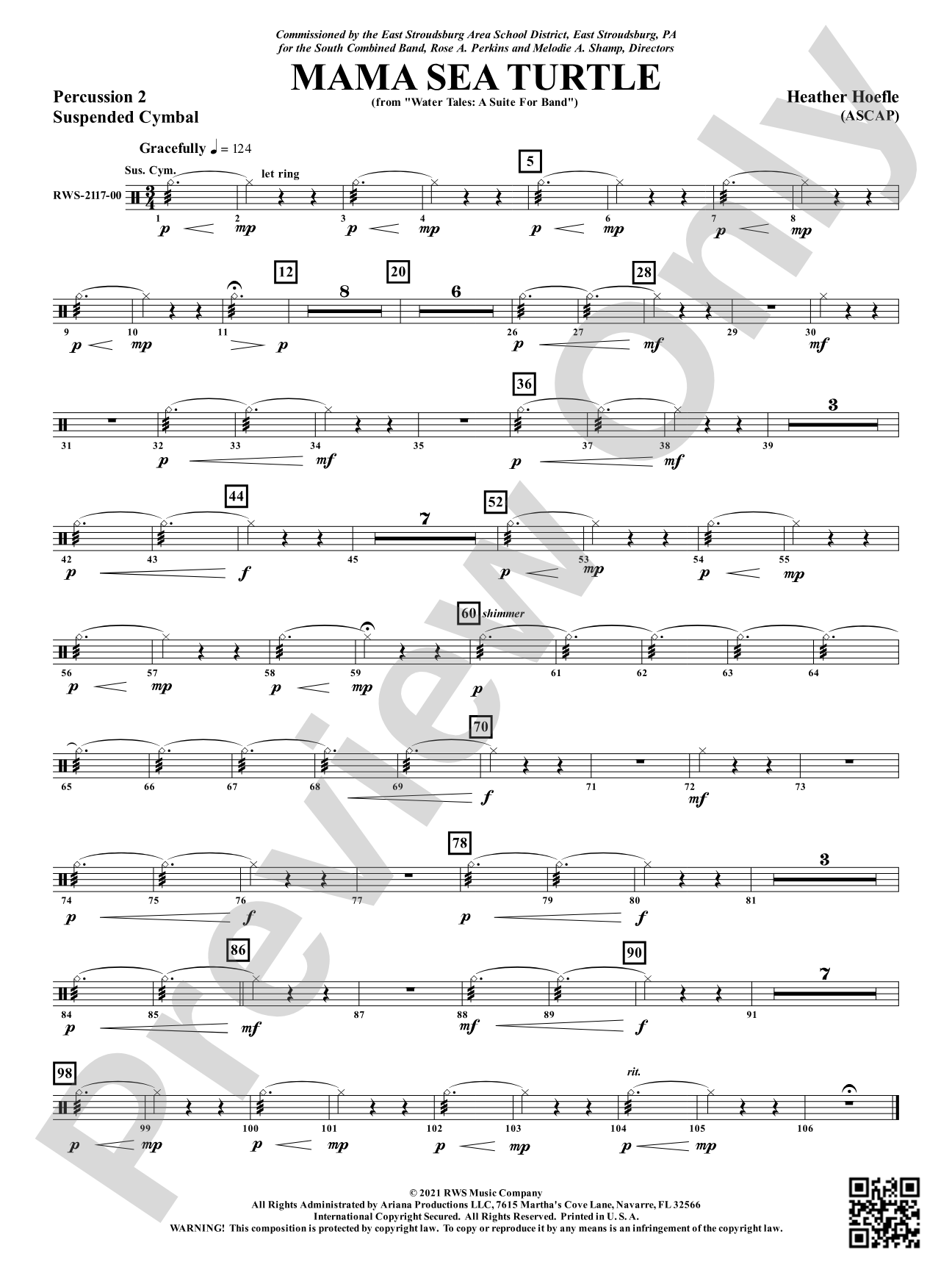 Mama Sea Turtle - From <i>Water Tales: A Suite for Band</i>: 2nd Percussion