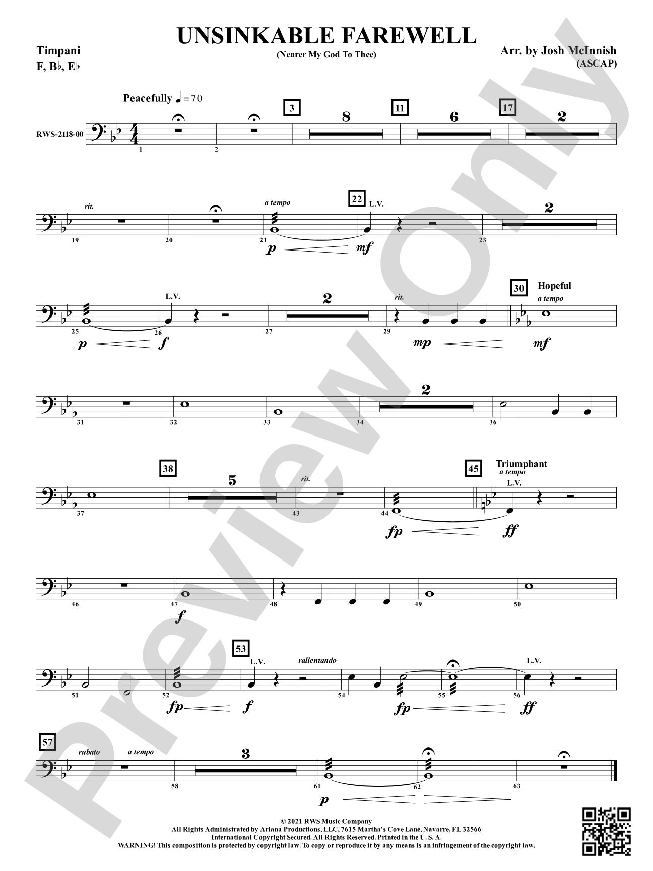 Unsinkable Farewell - Nearer My God to Thee: Timpani