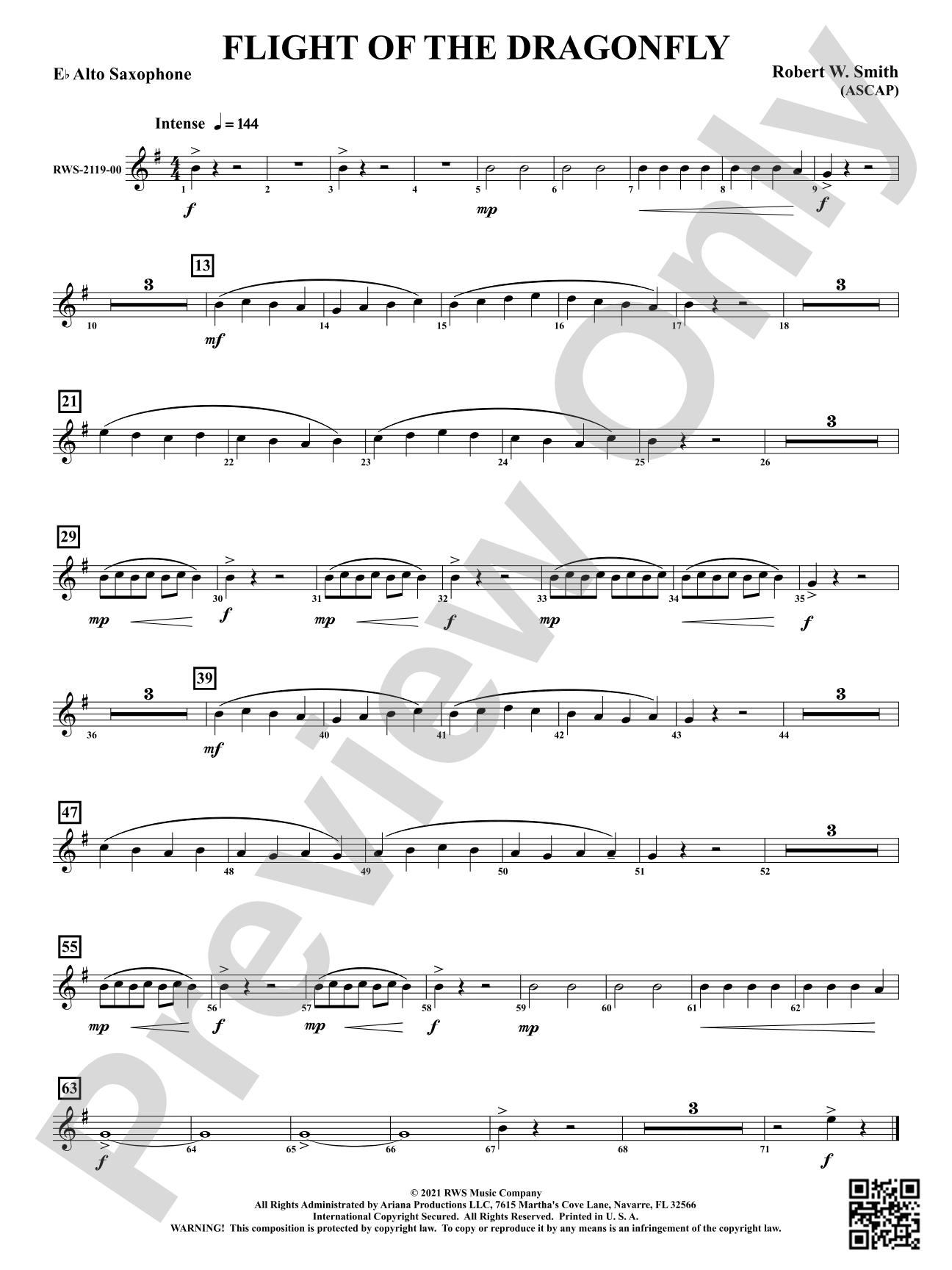 Flight of the Dragonfly: 1st E-flat Alto Saxophone