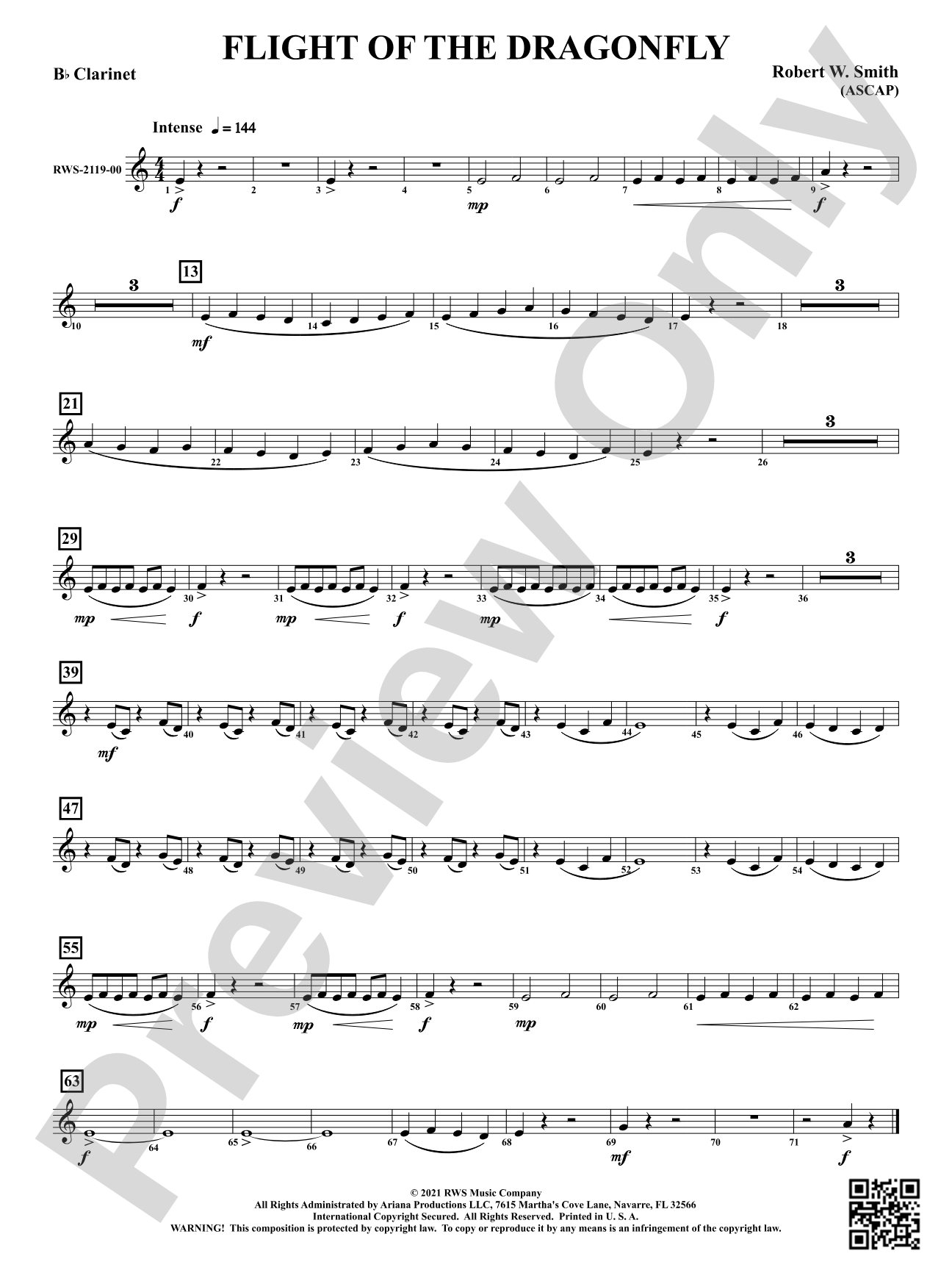 Flight of the Dragonfly: 1st B-flat Clarinet