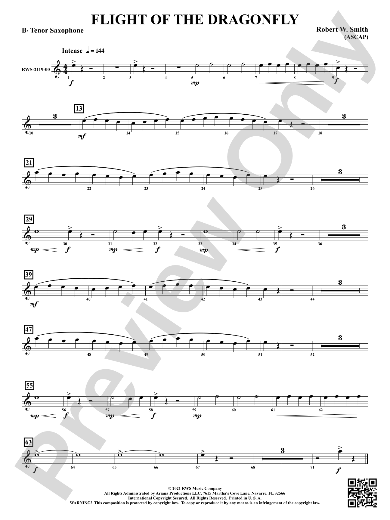 Flight of the Dragonfly: B-flat Tenor Saxophone