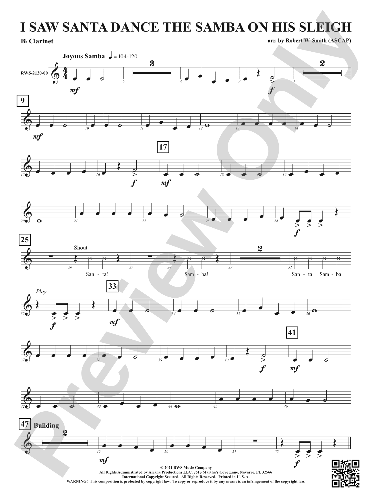 I Saw Santa Dance the Samba on His Sleigh: 1st B-flat Clarinet
