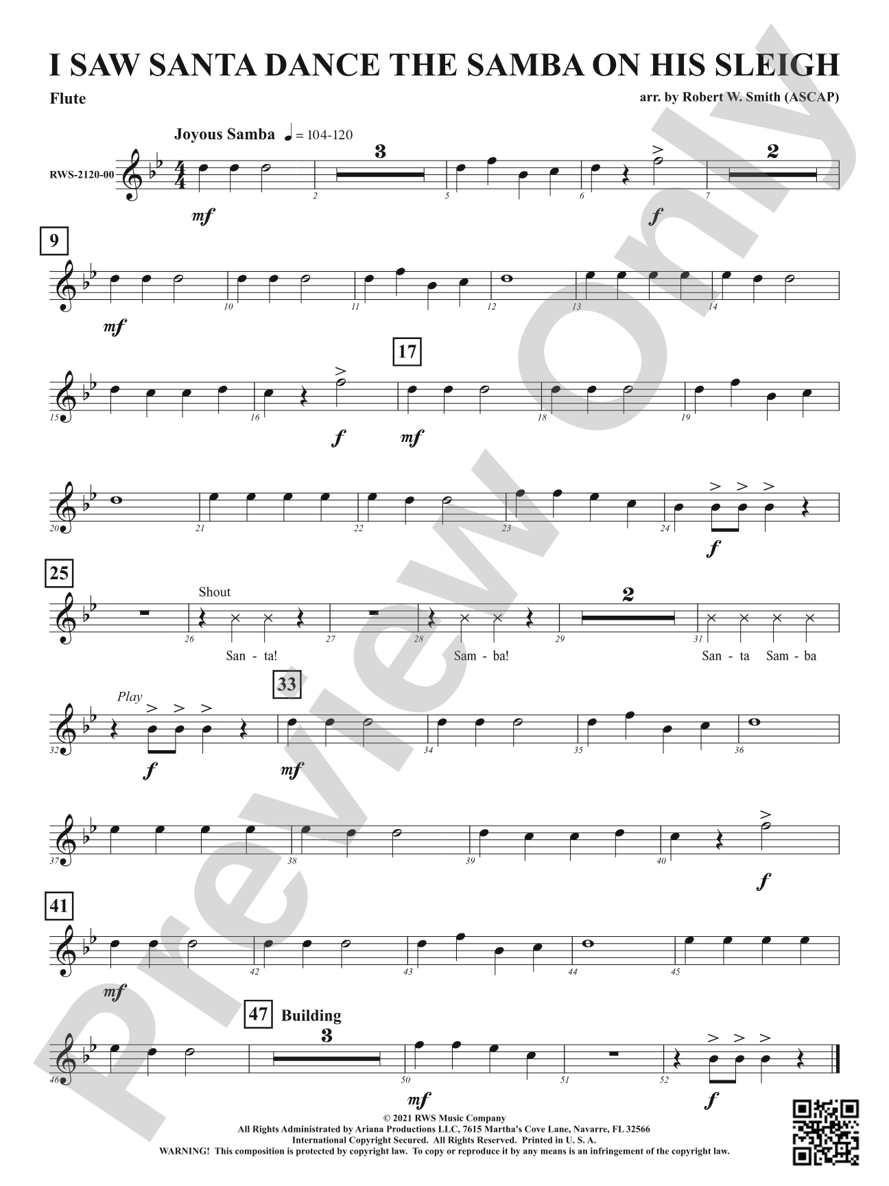I Saw Santa Dance the Samba on His Sleigh: 1st Flute