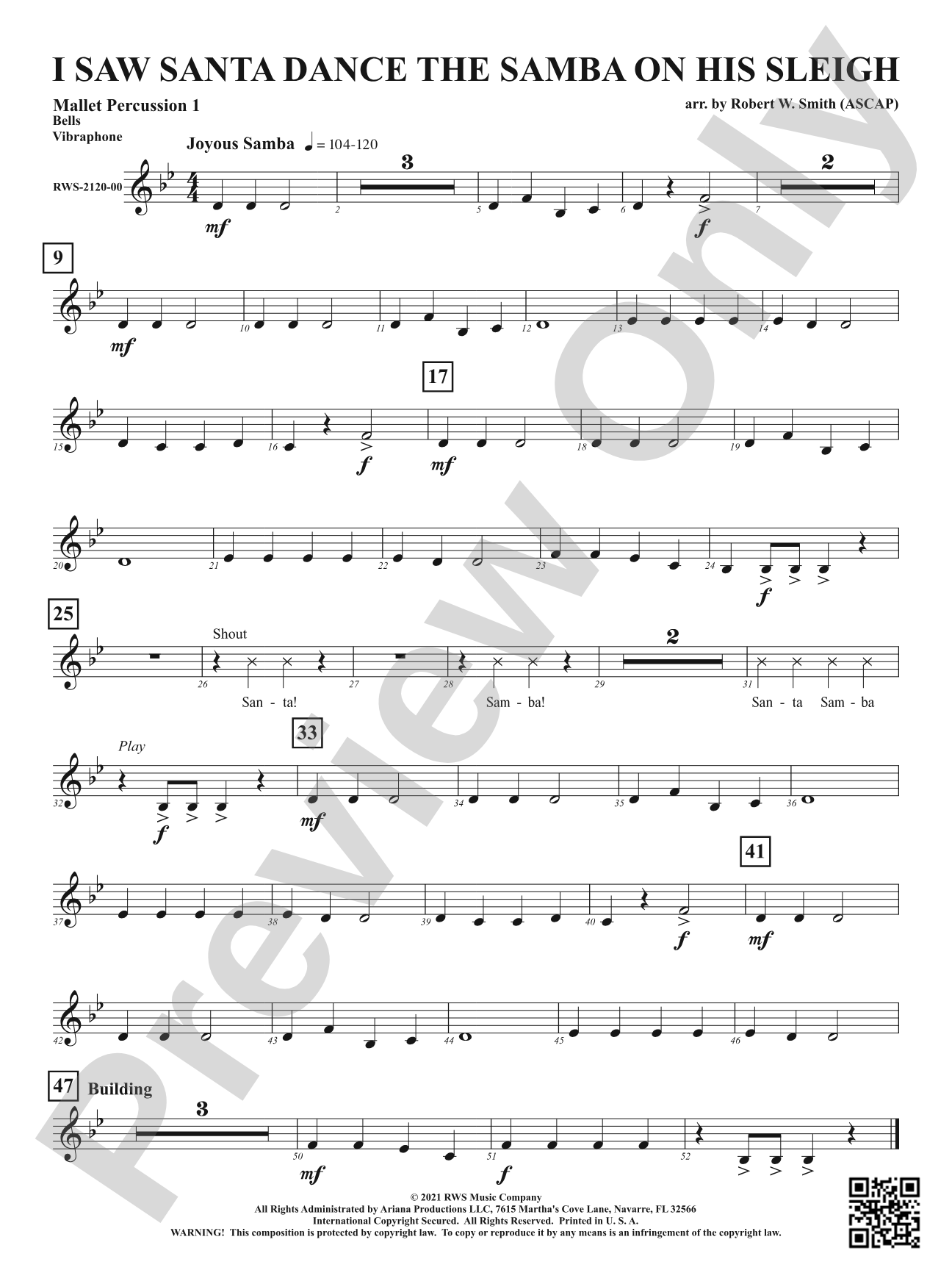 I Saw Santa Dance the Samba on His Sleigh: 1st Mallet Percussion