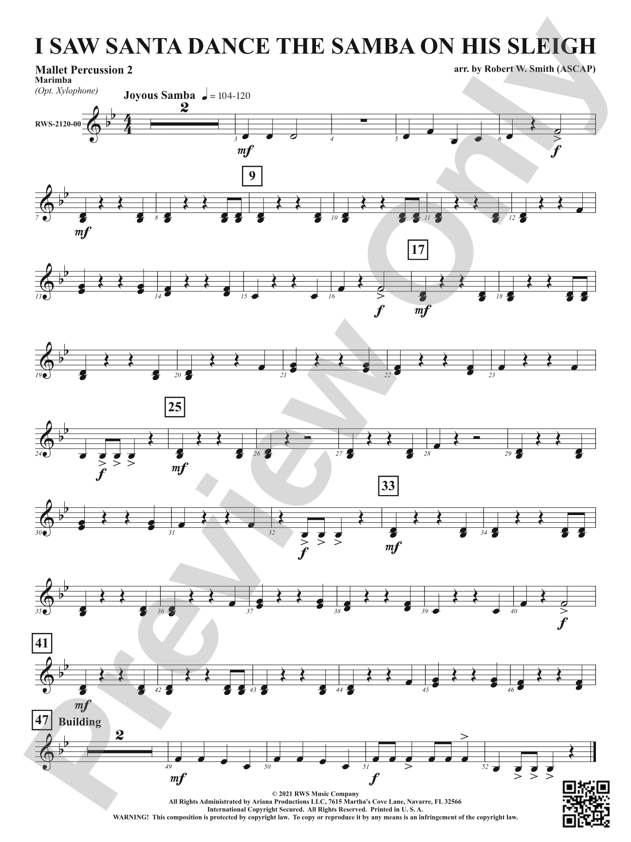 I Saw Santa Dance the Samba on His Sleigh: 2nd Mallet Percussion