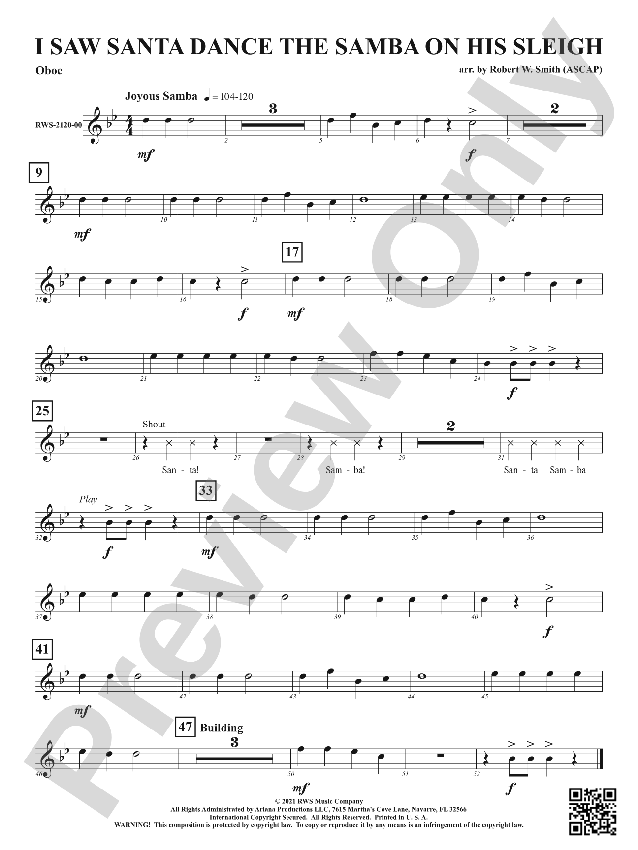I Saw Santa Dance the Samba on His Sleigh: Oboe