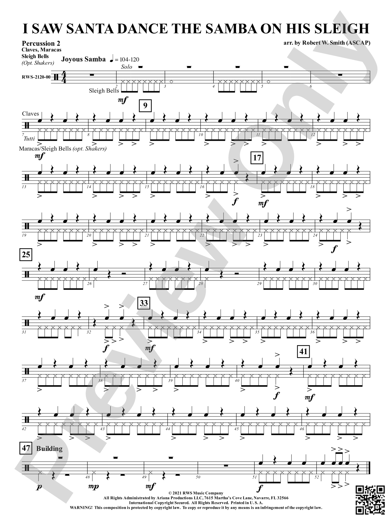 I Saw Santa Dance the Samba on His Sleigh: 2nd Percussion