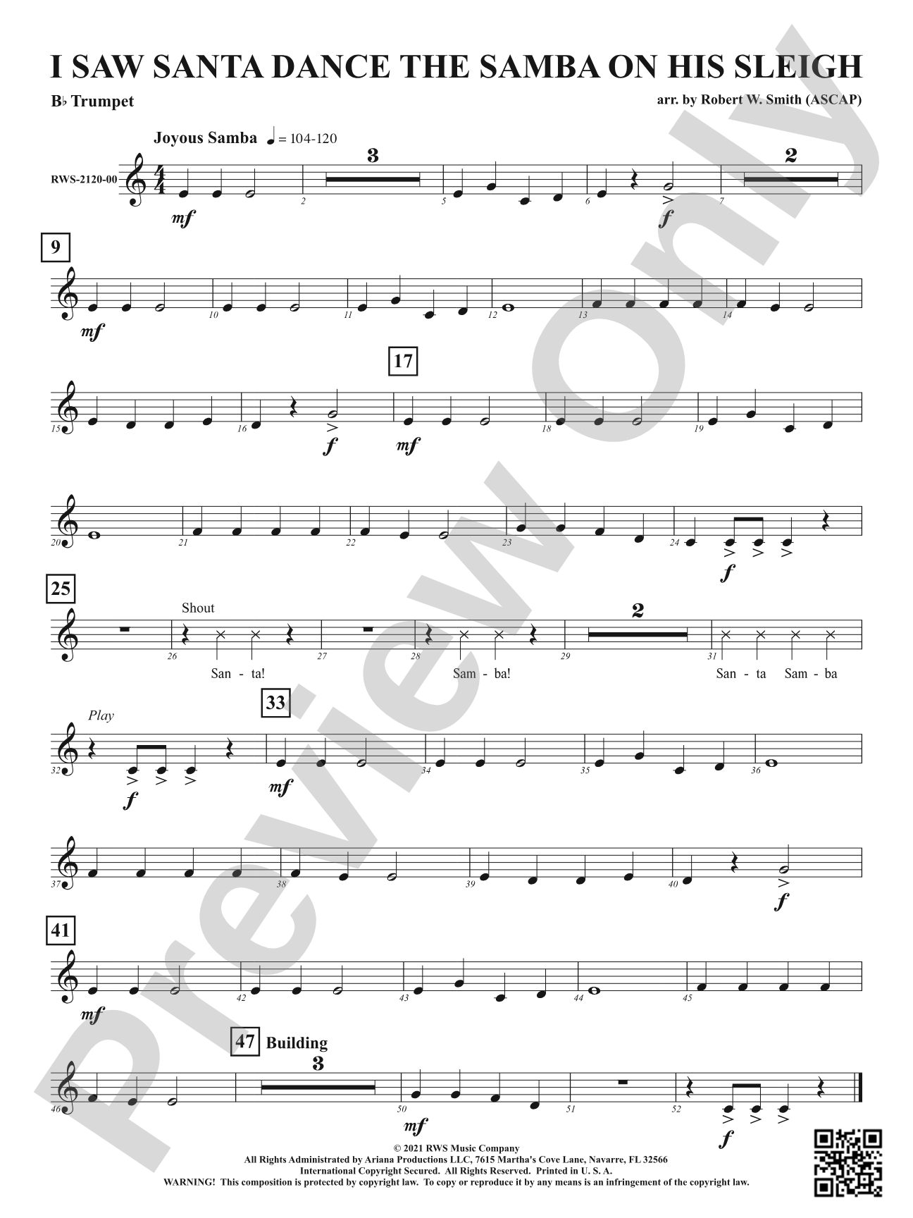 I Saw Santa Dance the Samba on His Sleigh: 1st B-flat Trumpet
