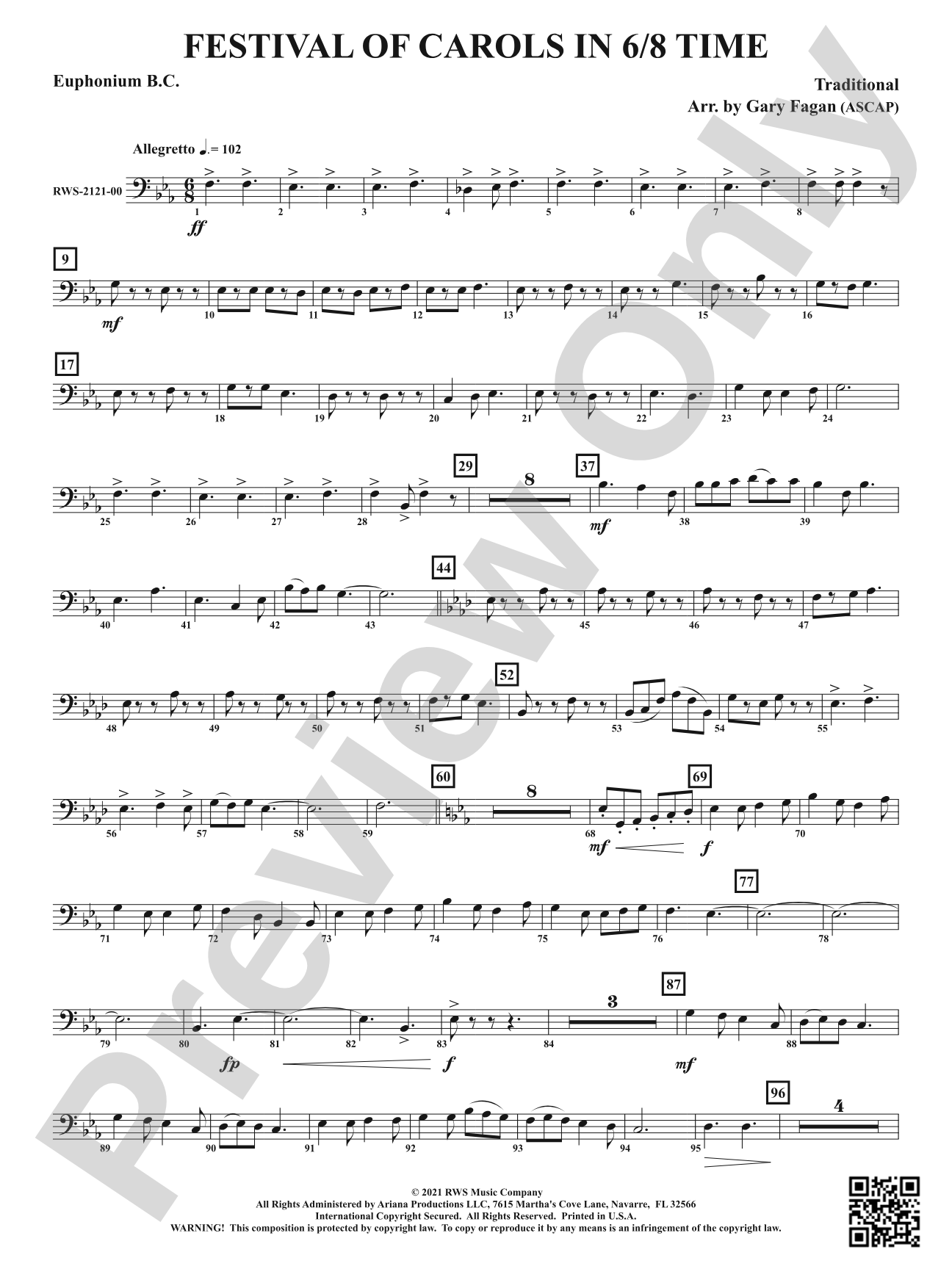 Festival of Carols in 6/8 Time: Baritone B.C.