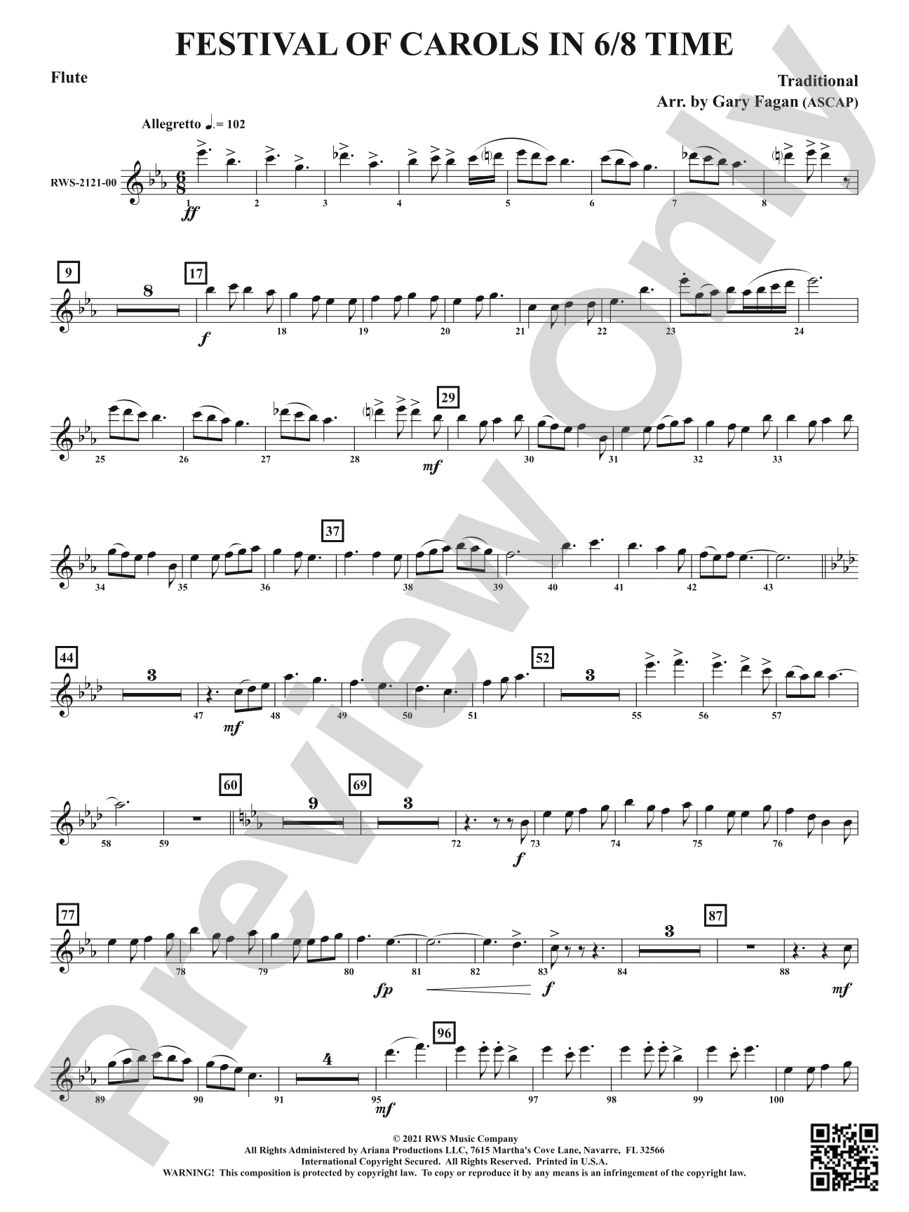 Festival of Carols in 6/8 Time: 1st Flute