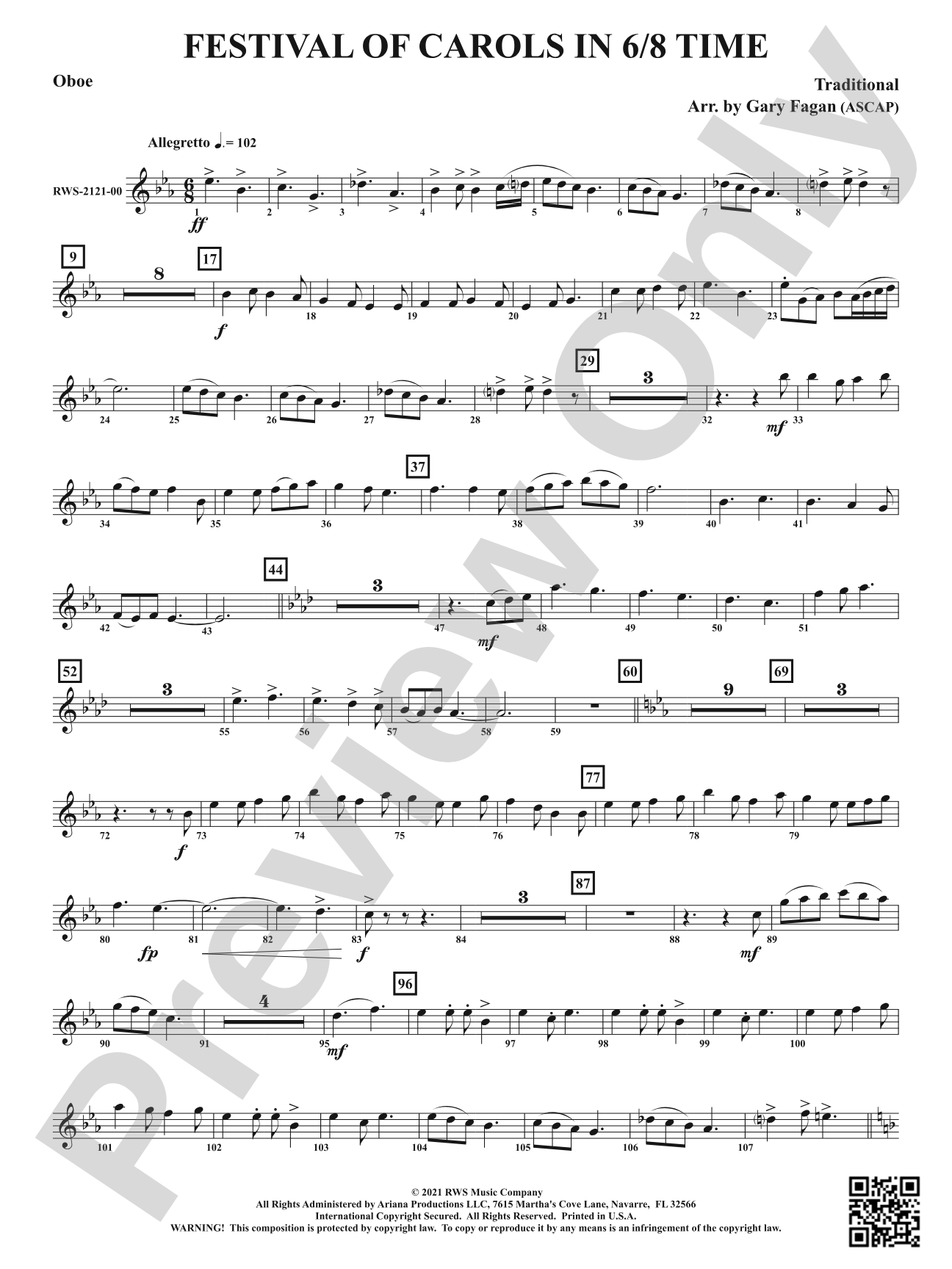 Festival of Carols in 6/8 Time: Oboe