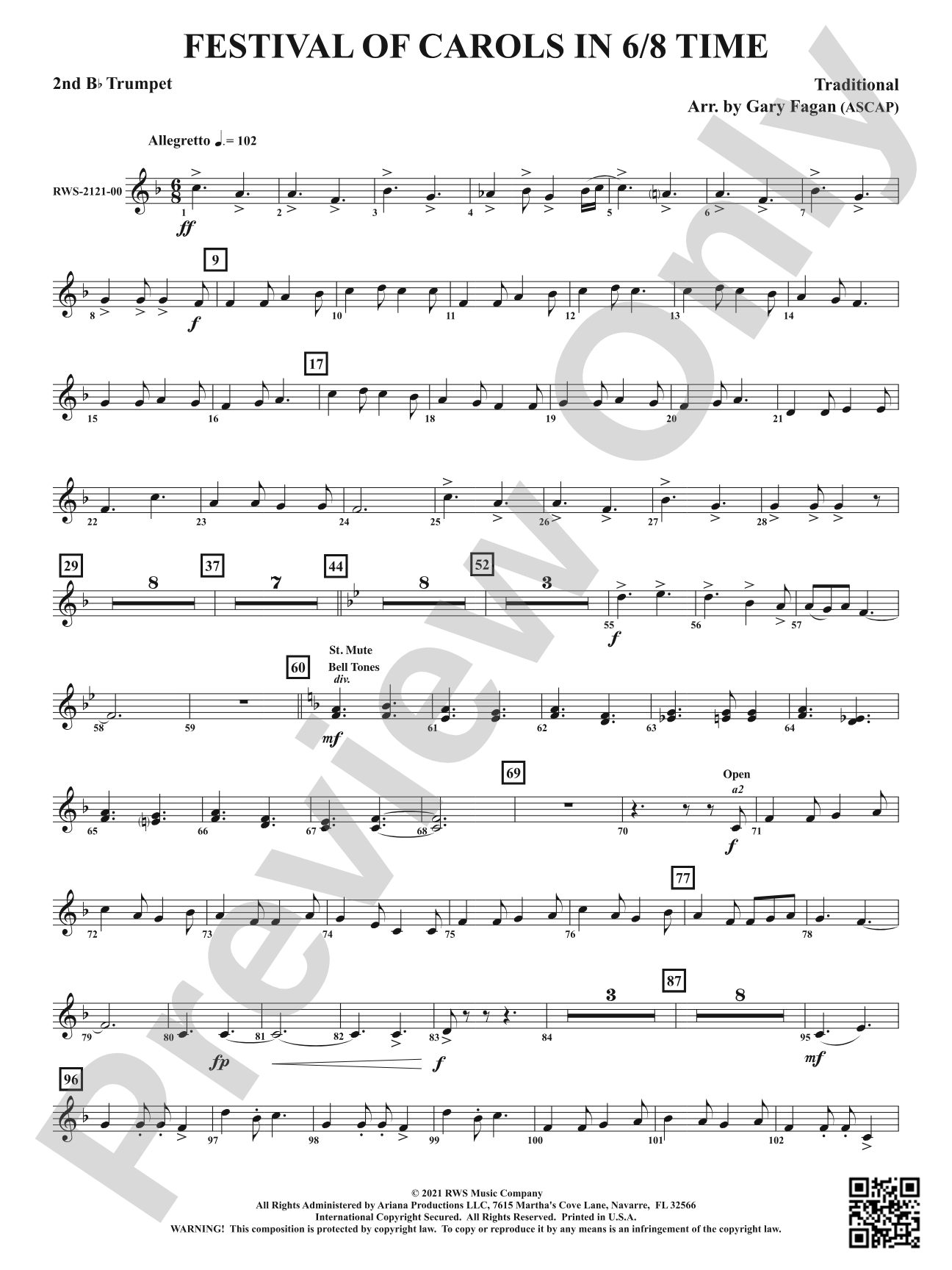 Festival of Carols in 6/8 Time: 2nd B-flat Trumpet
