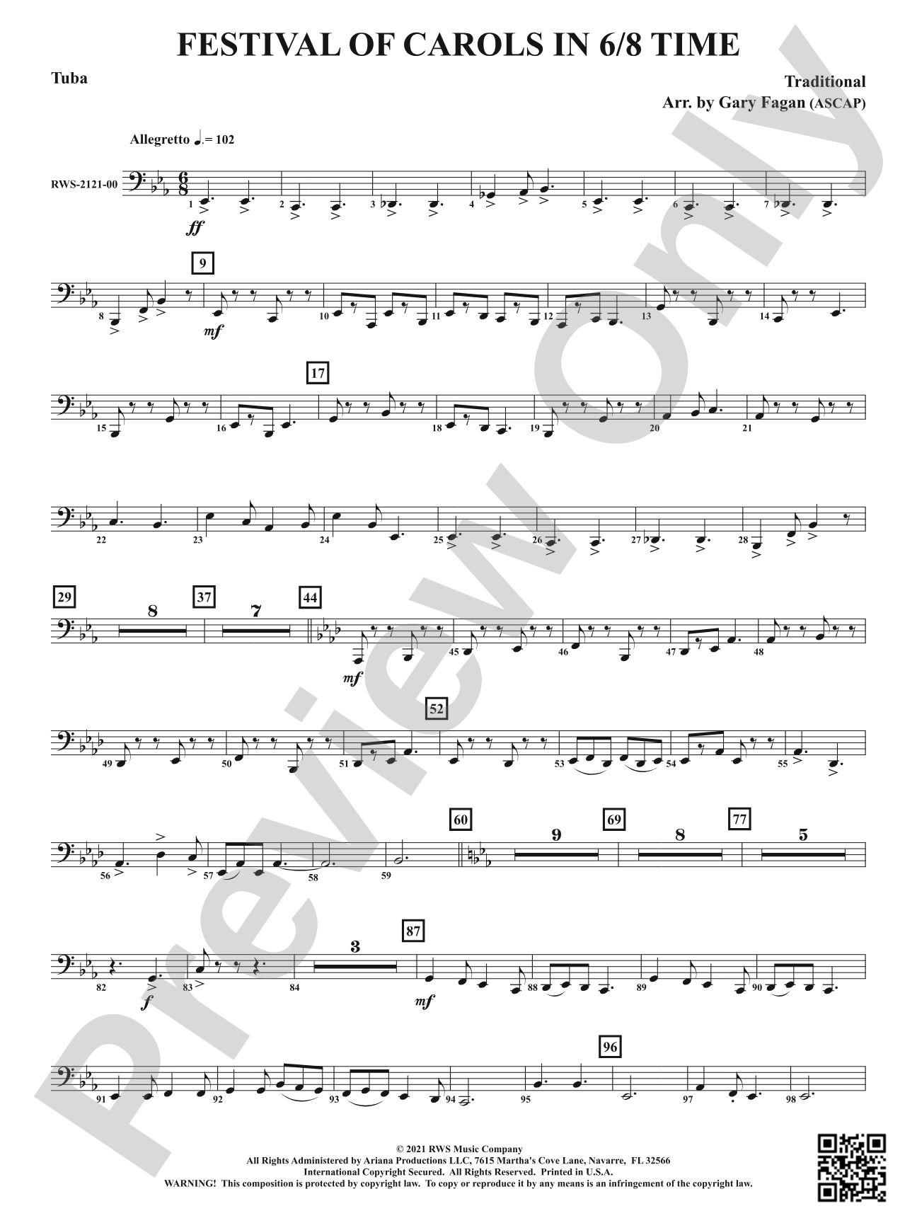 Festival of Carols in 6/8 Time: Tuba