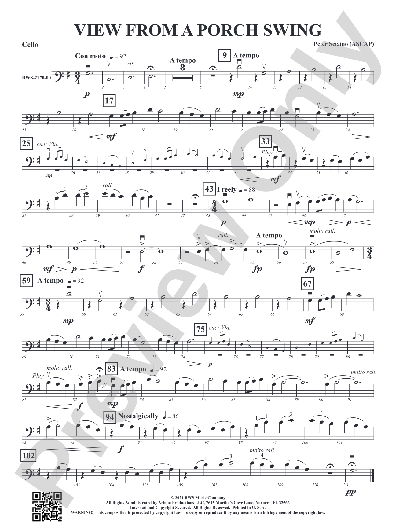 View from a Porch Swing: Cello
