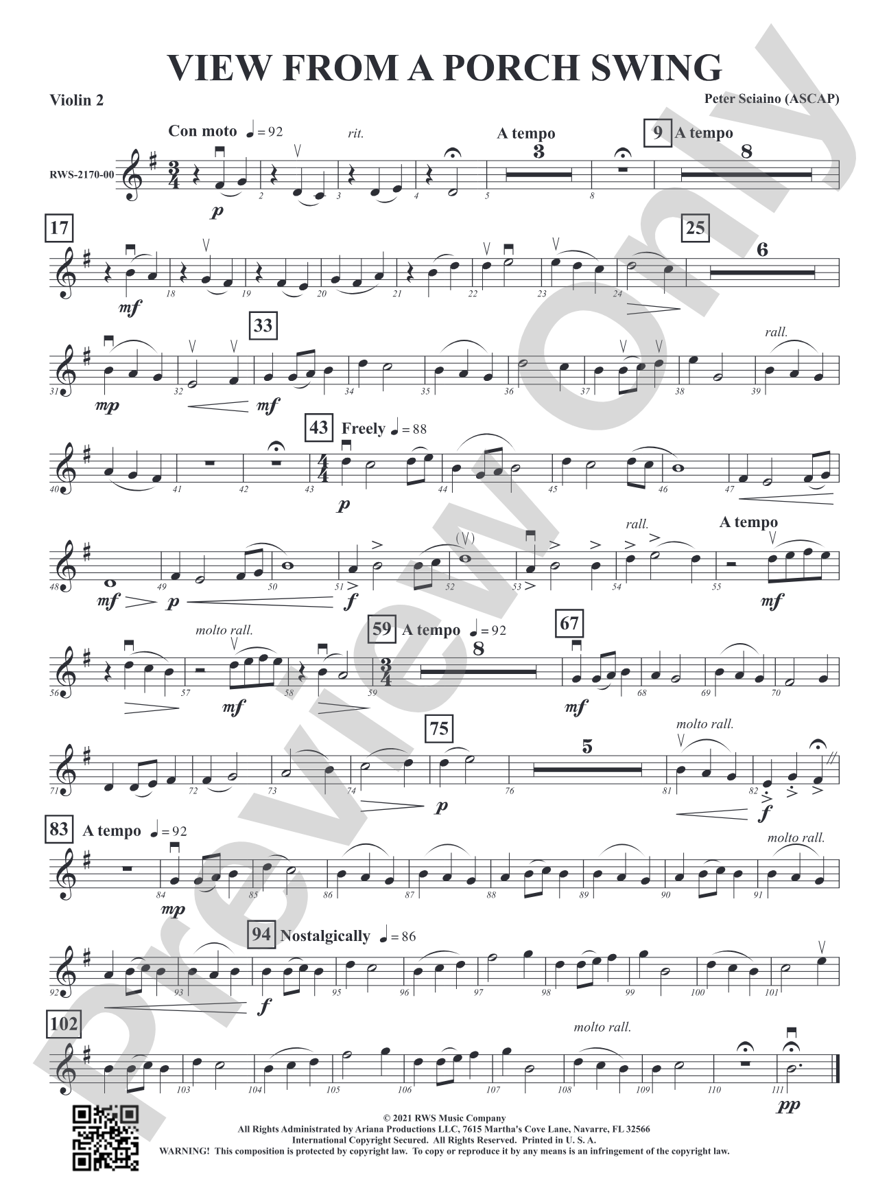 View from a Porch Swing: 2nd Violin