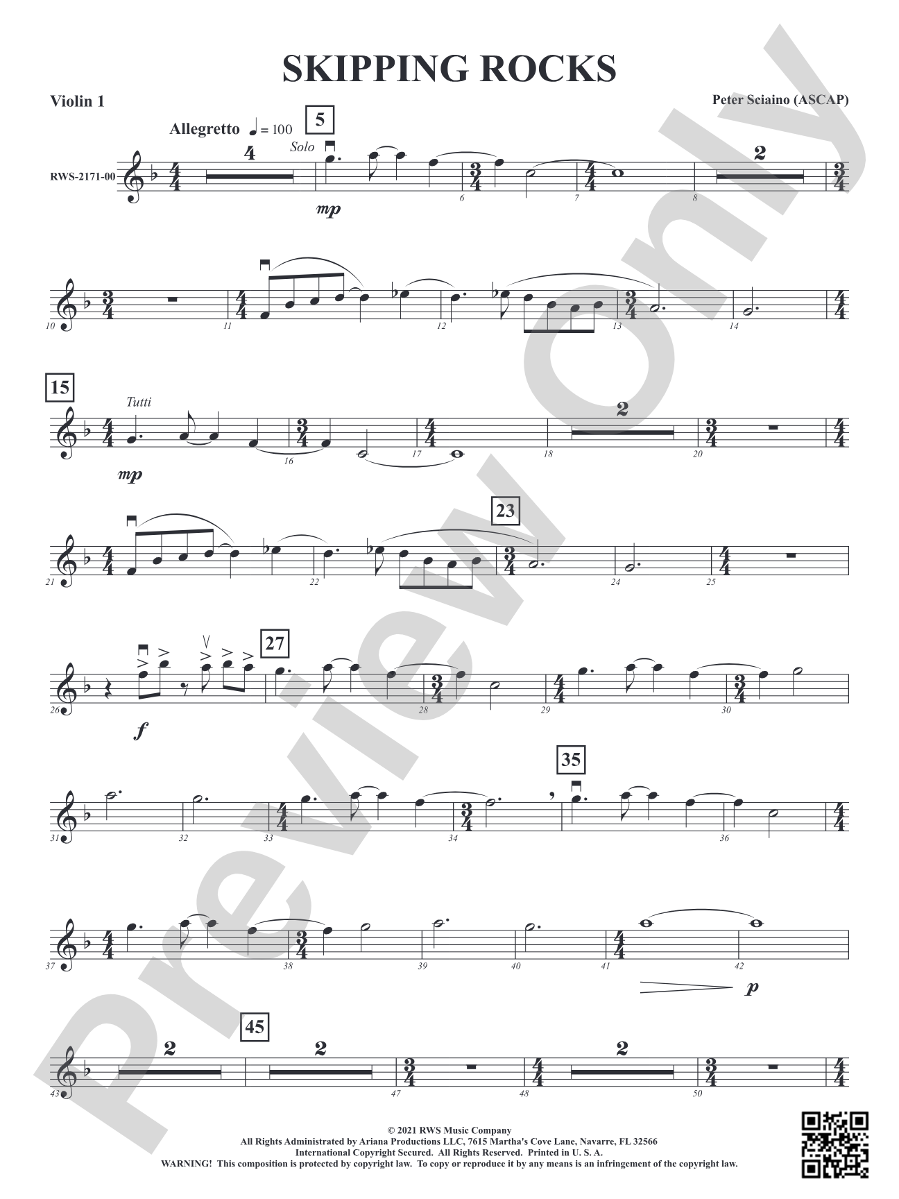 Skipping Rocks: 1st Violin