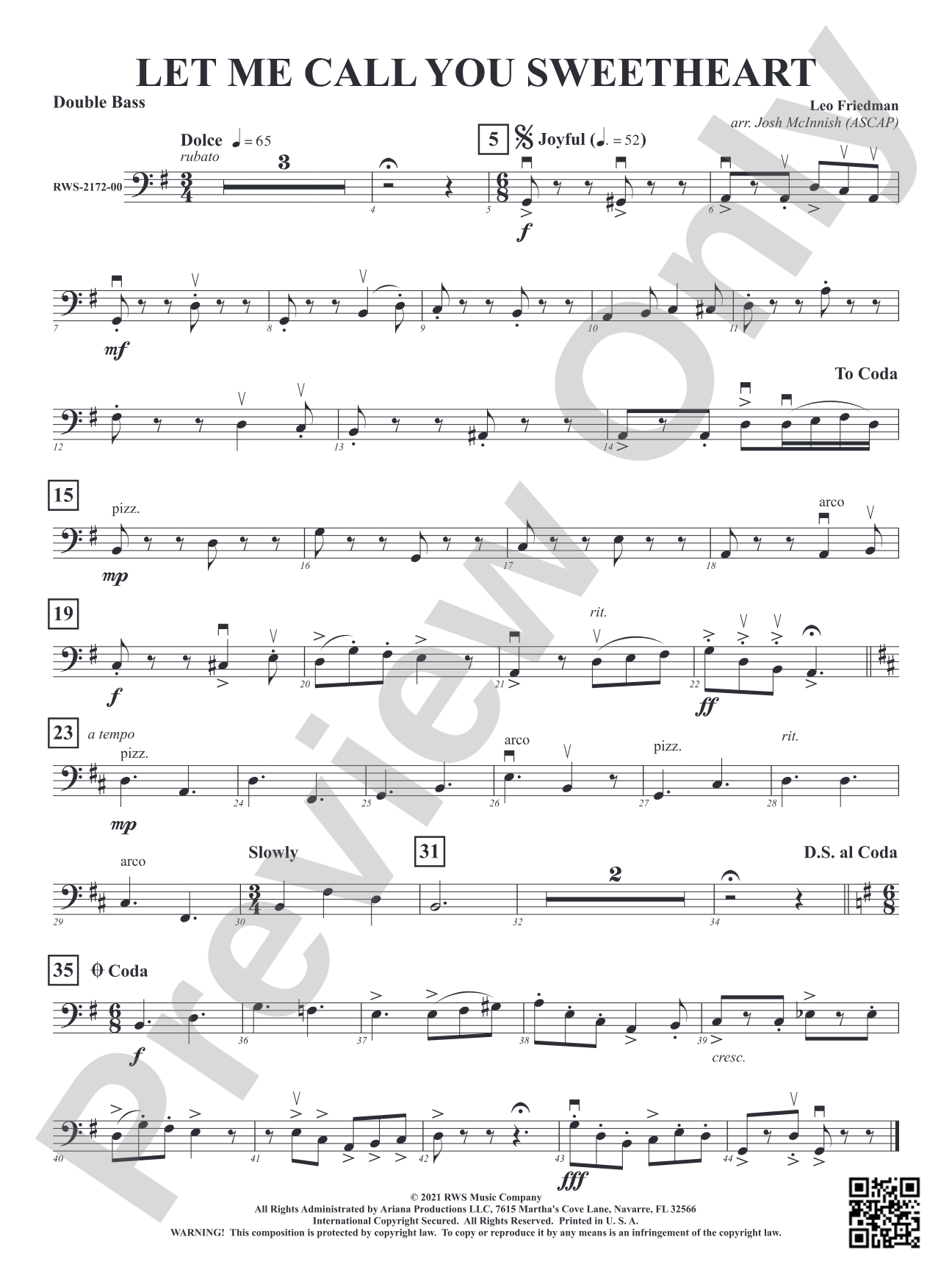 Let Me Call You Sweetheart: String Bass