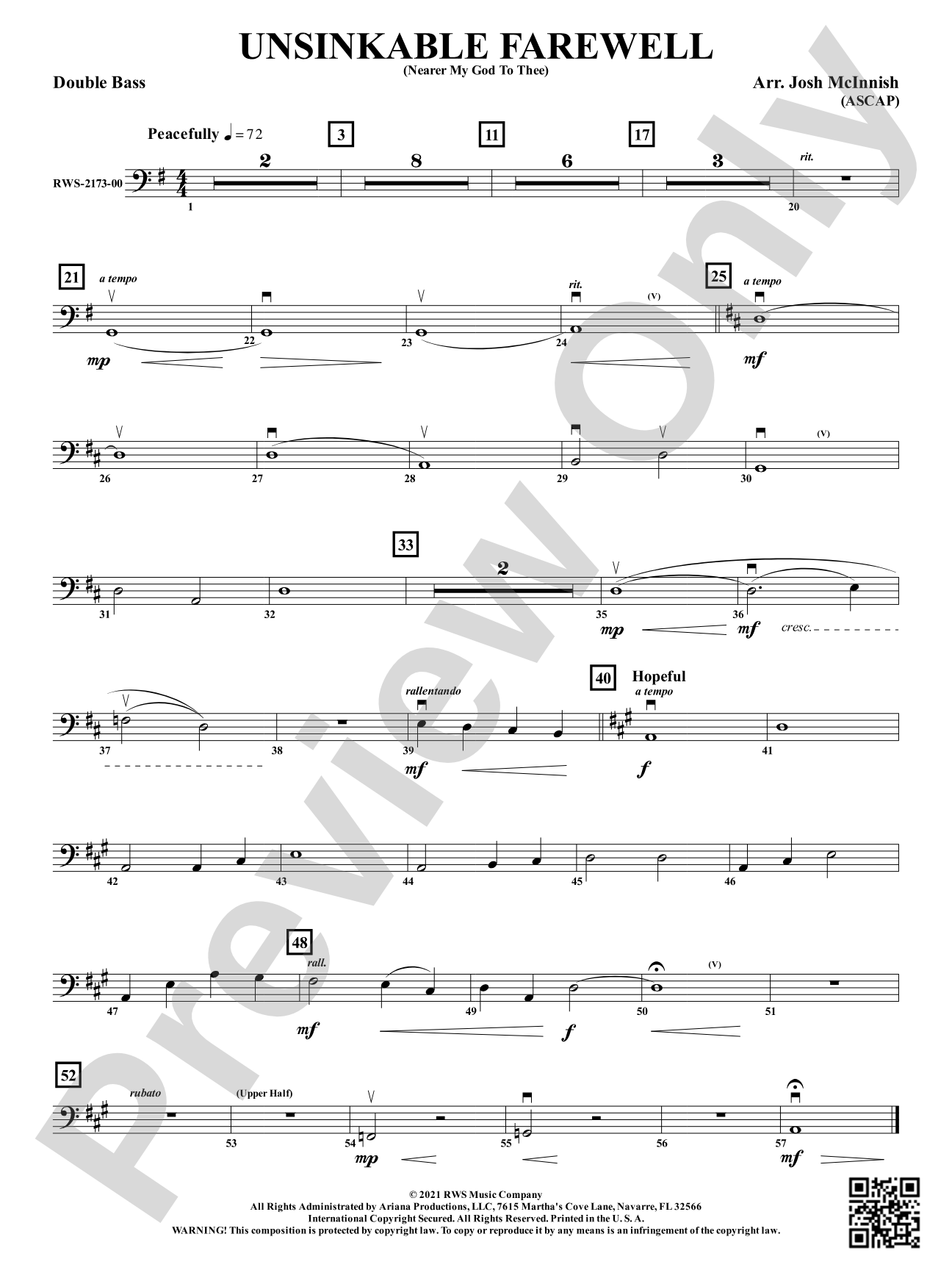 Unsinkable Farewell - Nearer My God to Thee: String Bass