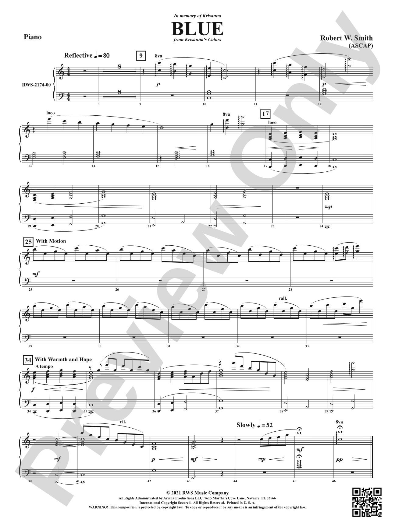 Blue - From Krisanna's Colors: Piano